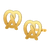 Pretzel Stud Earrings - Goldtone