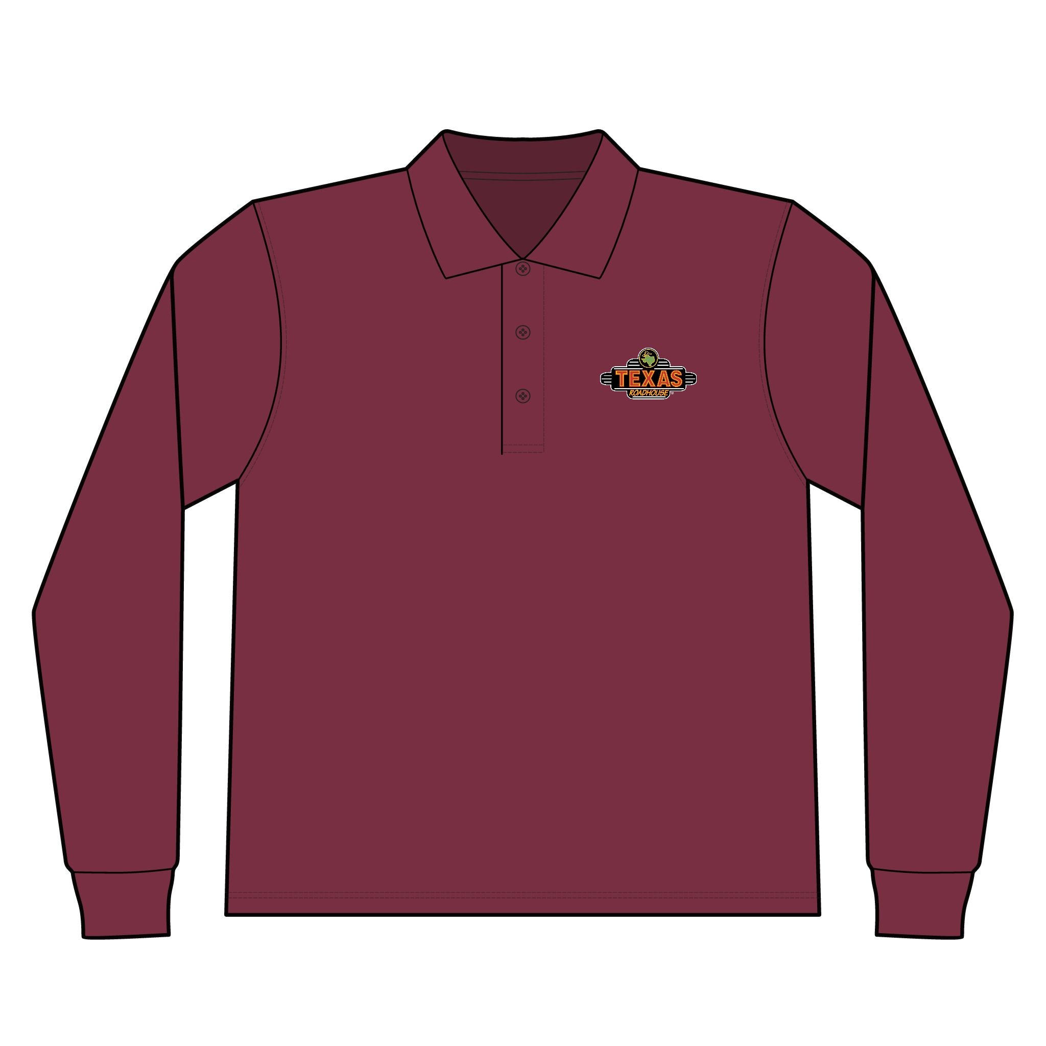 Texas Roadhouse Men's Silk Touch Long Sleeve Polo