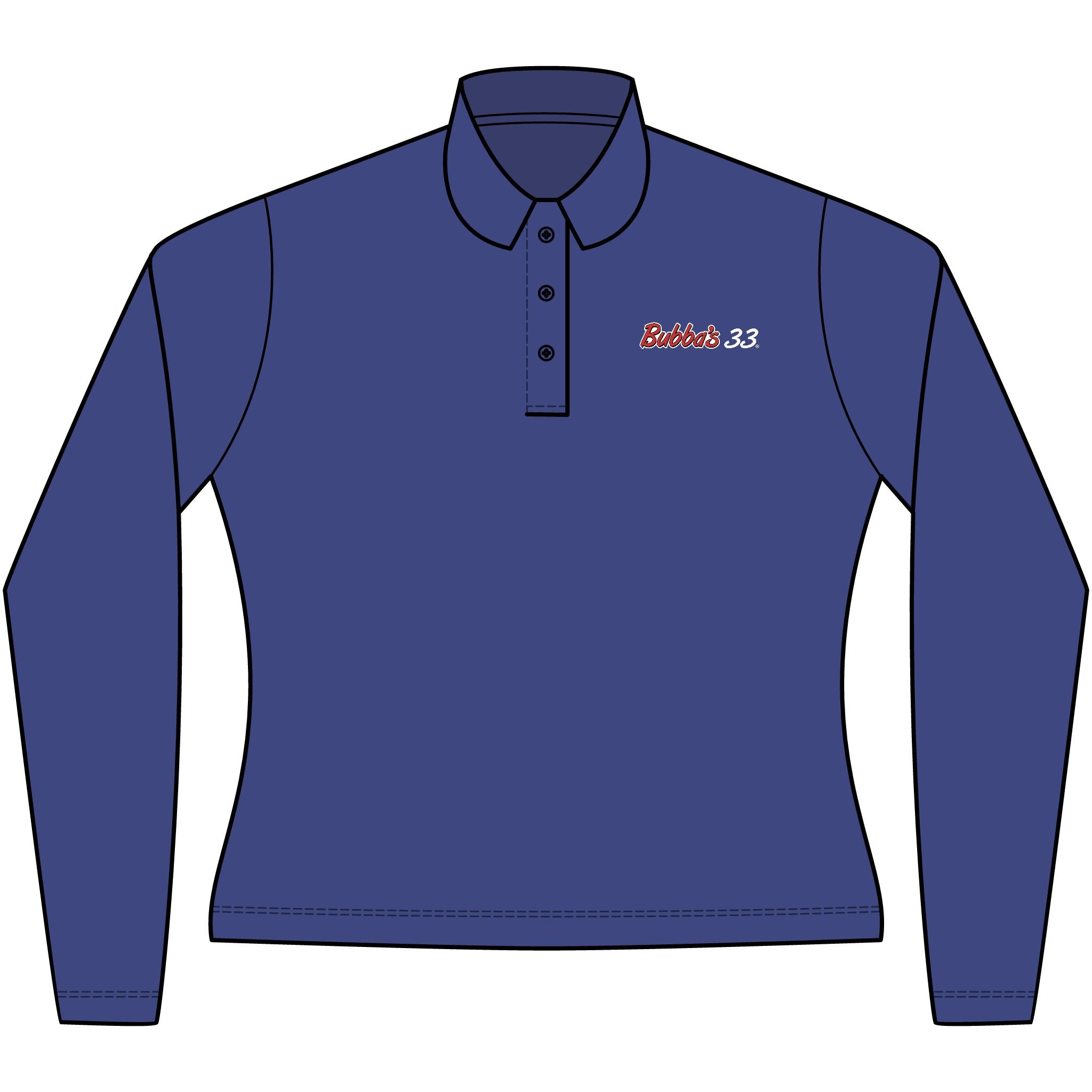 Bubba's 33 Port Authority Ladies Long Sleeve Polo