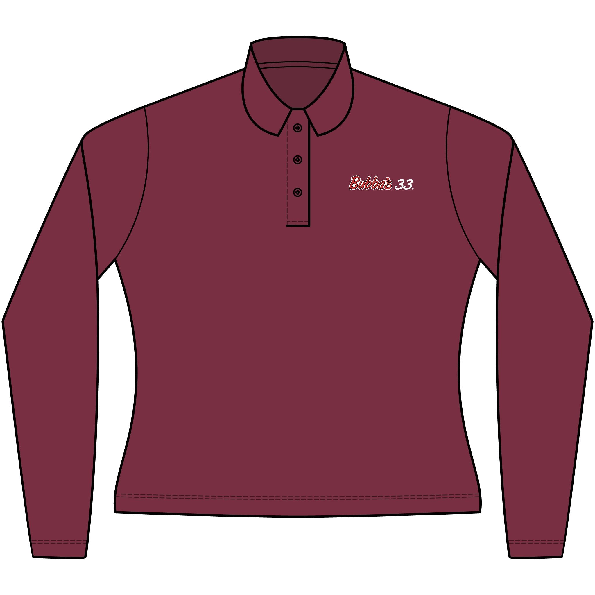 Bubba's 33 Port Authority Ladies Long Sleeve Polo