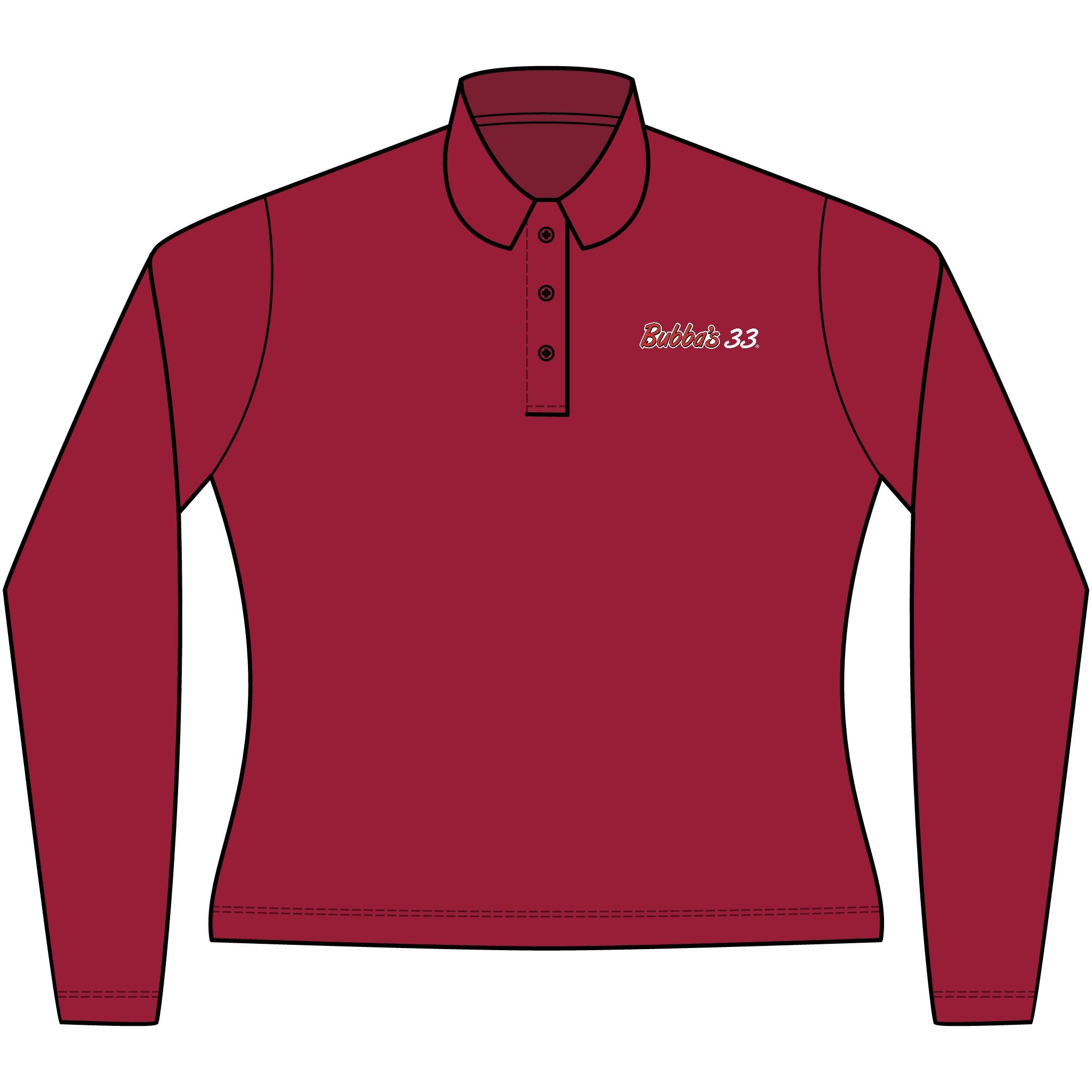 Bubba's 33 Port Authority Ladies Long Sleeve Polo