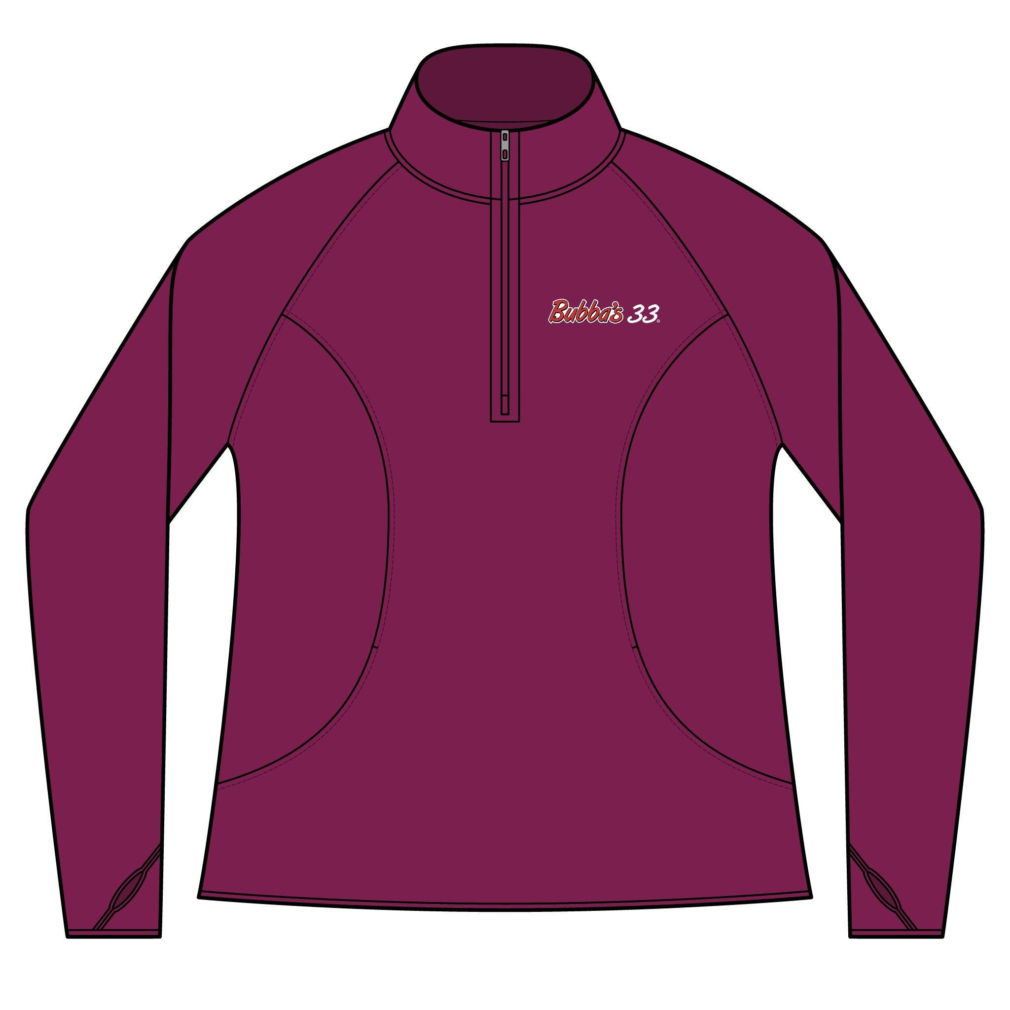 Bubba's 33 Women's Sport-Tek Sport-Wick Stretch 1/4-Zip Pullover
