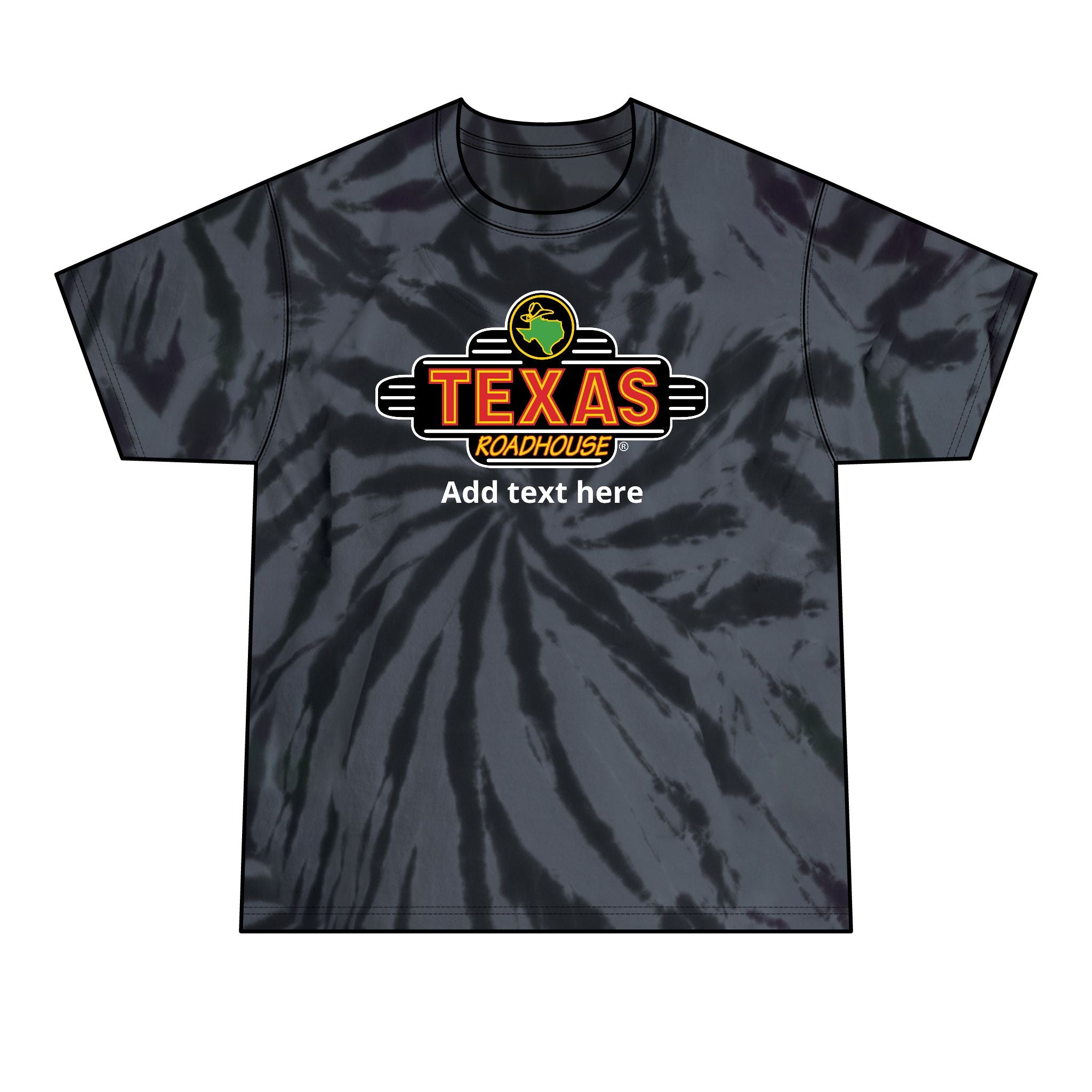 Texas Roadhouse Black Tie-Dye T-Shirt
