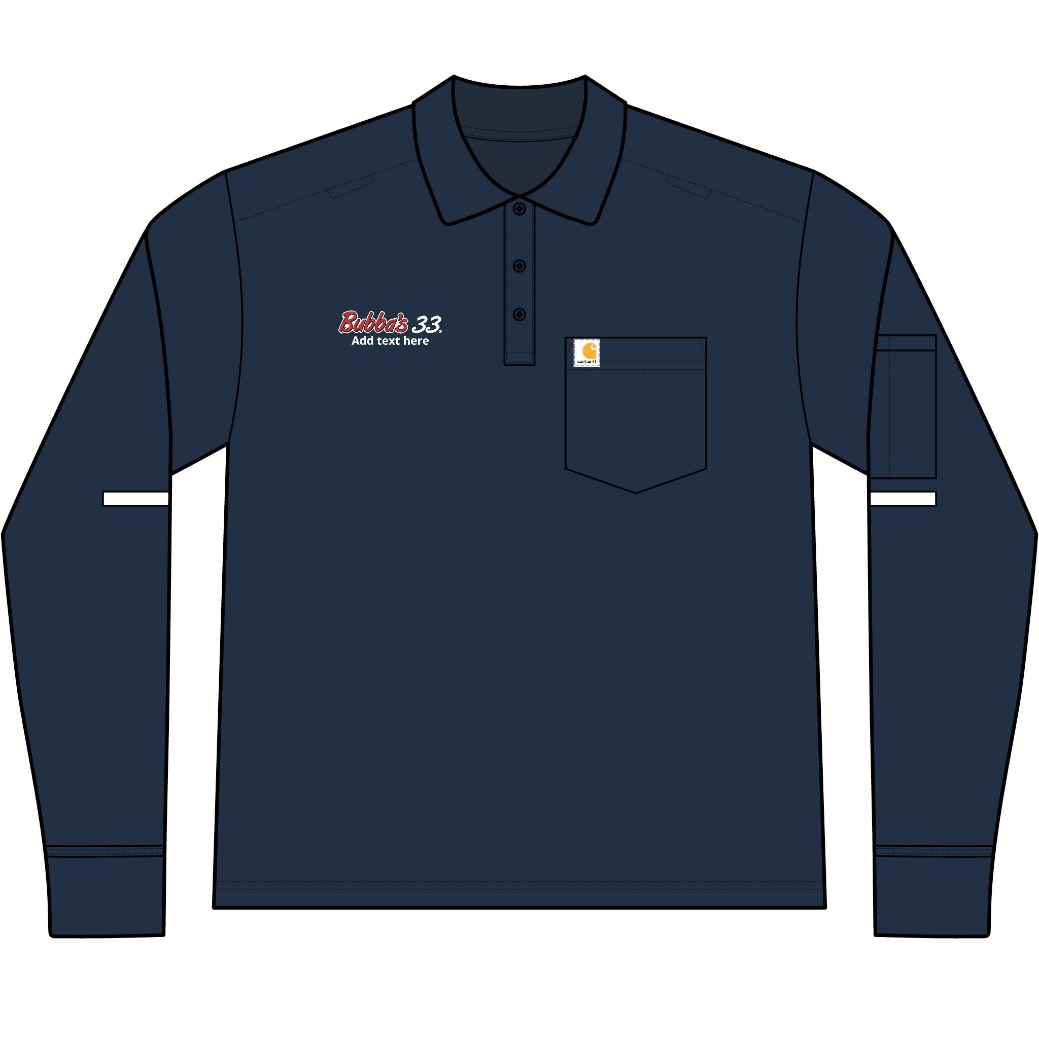 Bubba's 33 Carhartt Rugged Flex Men's Heavyweight Long Sleeve Polo