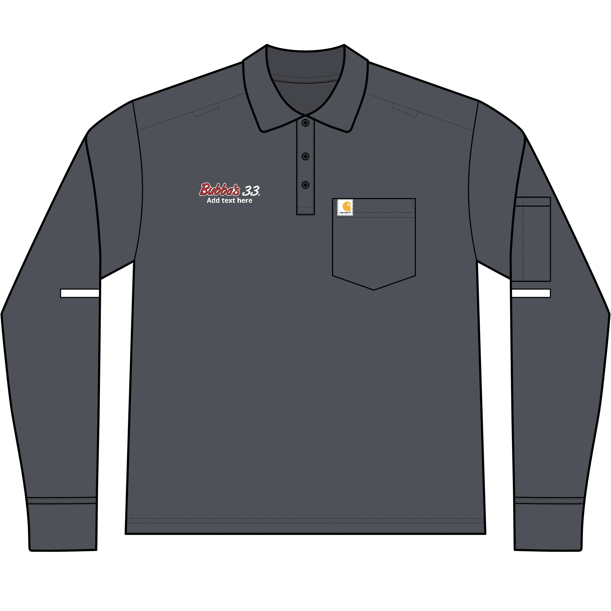 Bubba's 33 Carhartt Rugged Flex Men's Heavyweight Long Sleeve Polo