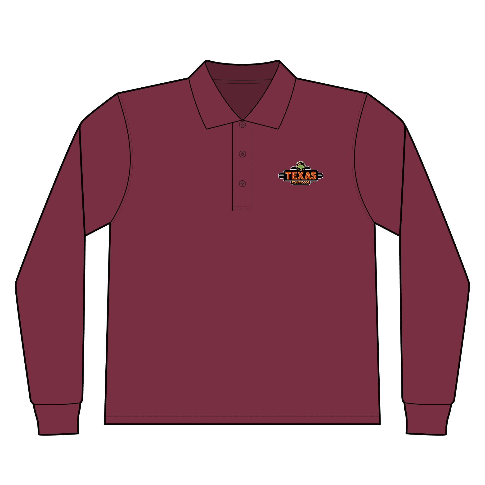 Texas Roadhouse Men's Silk Touch Long Sleeve Polo