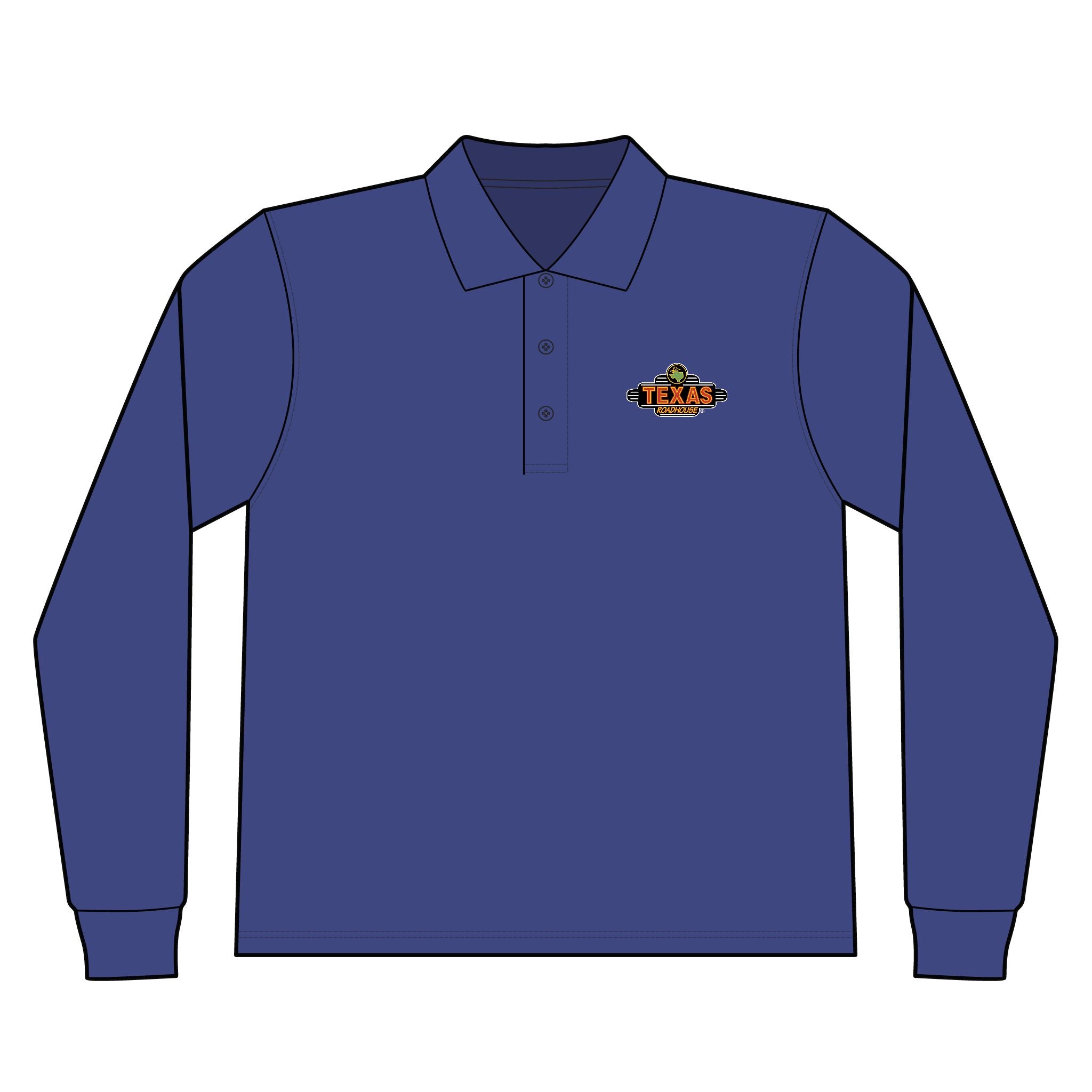 Texas Roadhouse Men's Silk Touch Long Sleeve Polo