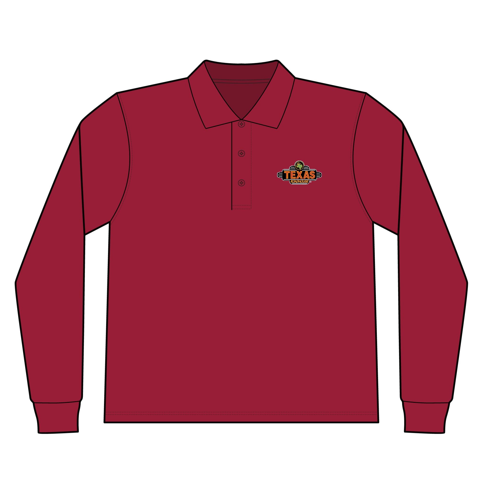 Texas Roadhouse Men's Silk Touch Long Sleeve Polo