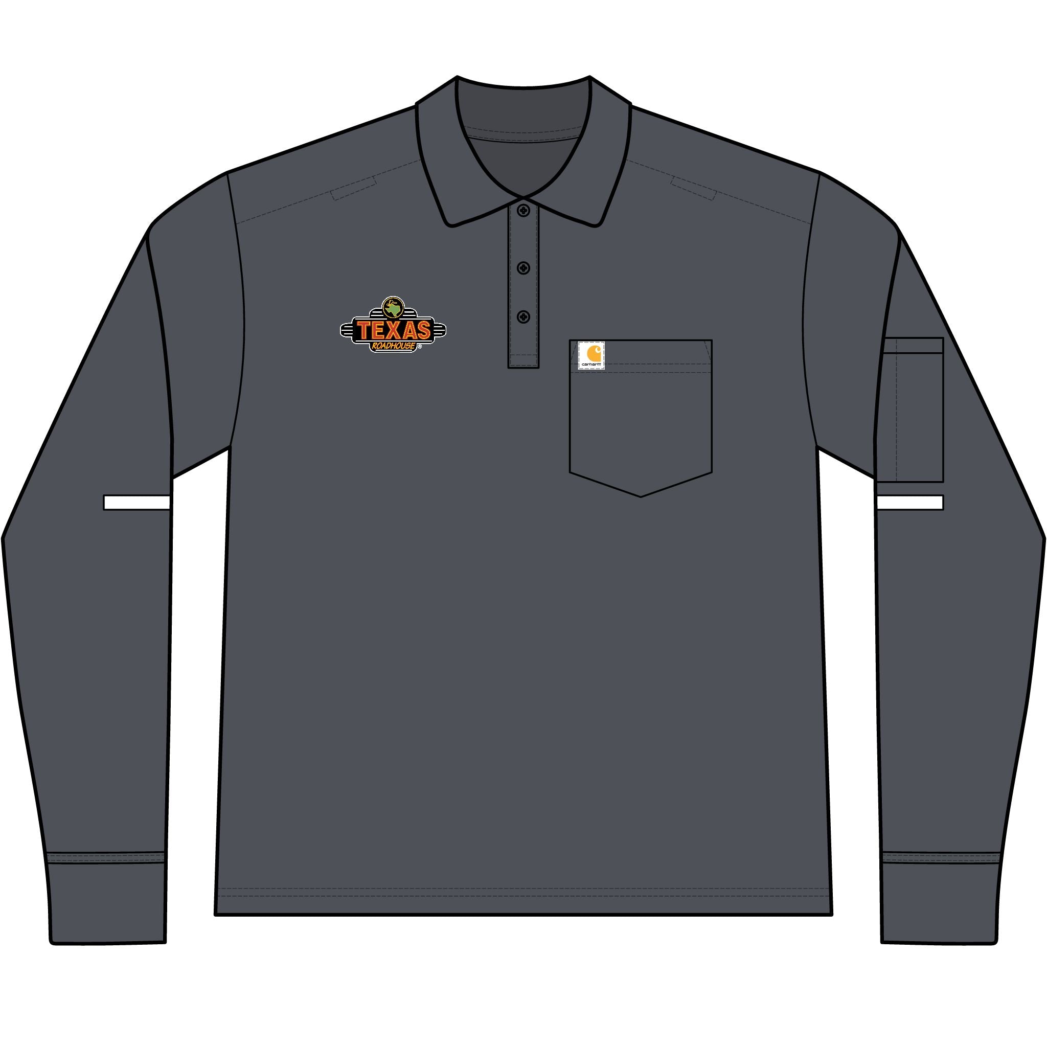 Texas Roadhouse Carhartt Rugged Flex Men's Heavyweight Long Sleeve Polo