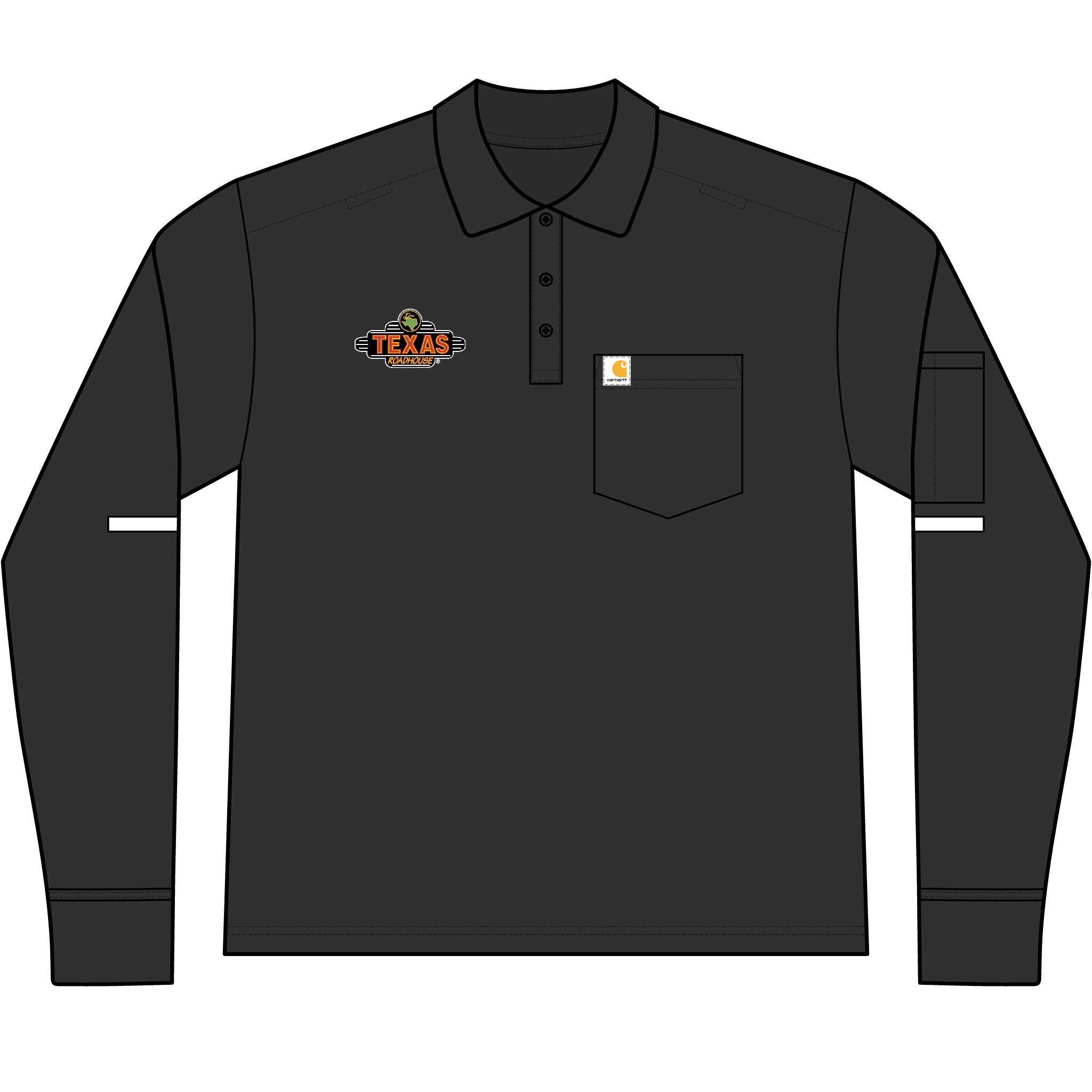 Texas Roadhouse Carhartt Rugged Flex Men's Heavyweight Long Sleeve Polo
