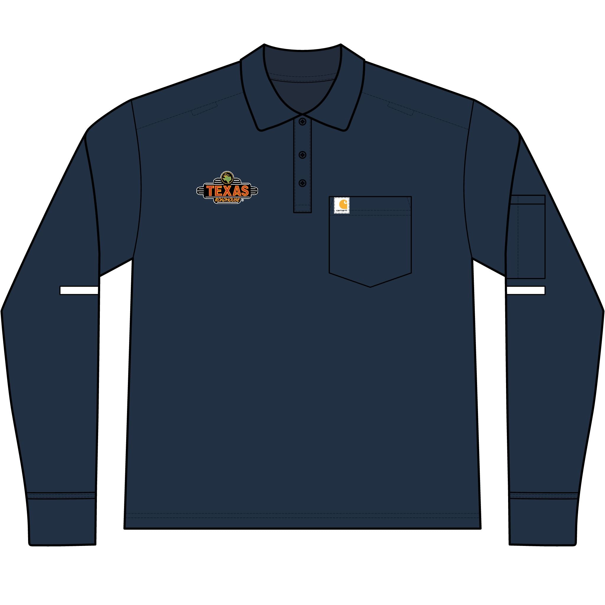 Texas Roadhouse Carhartt Rugged Flex Men's Heavyweight Long Sleeve Polo