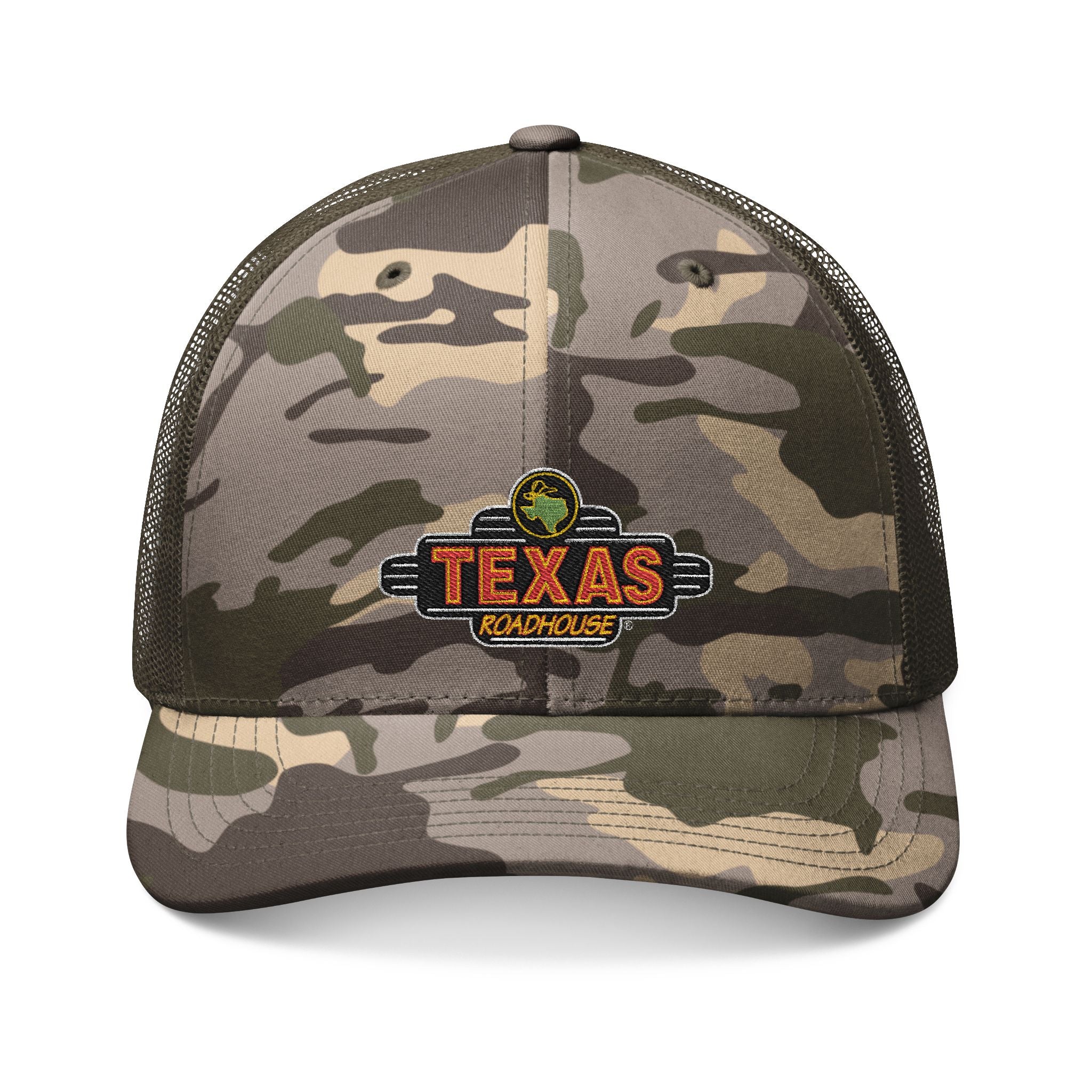 Texas Roadhouse OTTO Camouflage 6 Panel Low Pro Mesh Back Trucker Hat