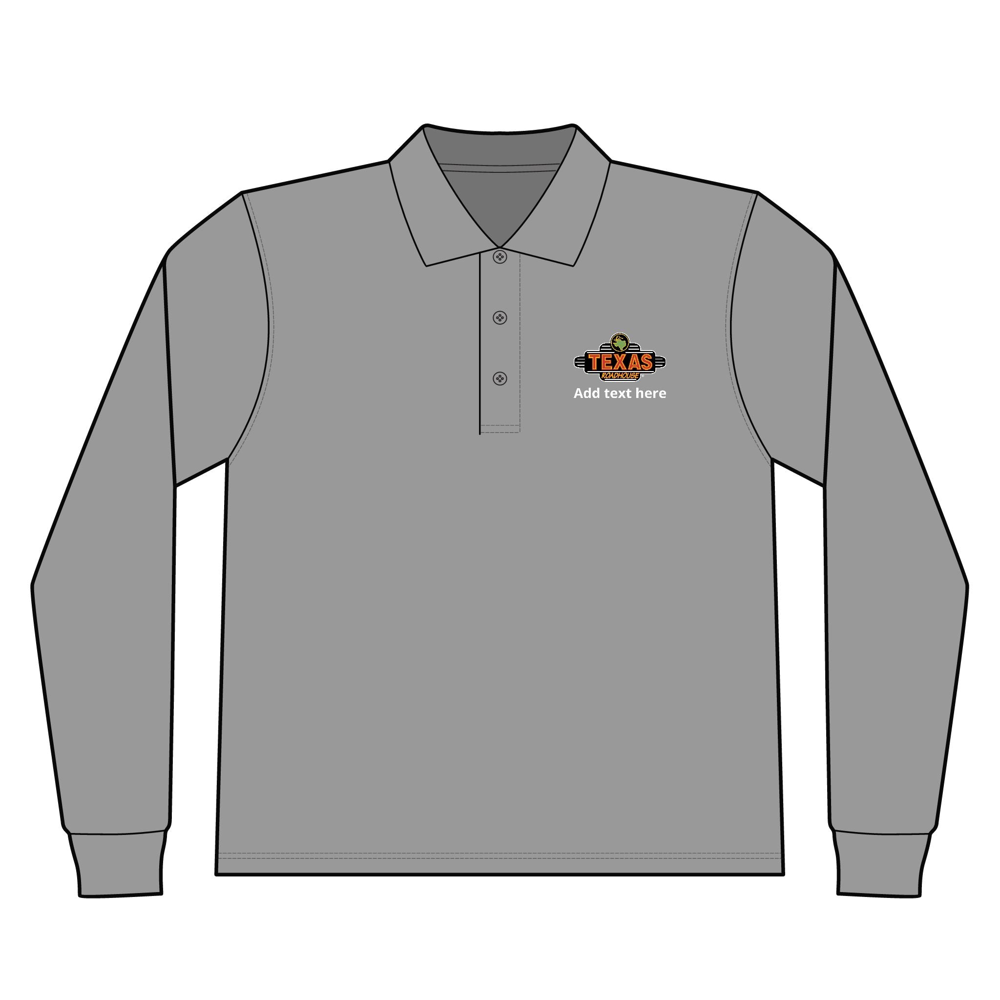 Texas Roadhouse Men's Silk Touch Long Sleeve Polo