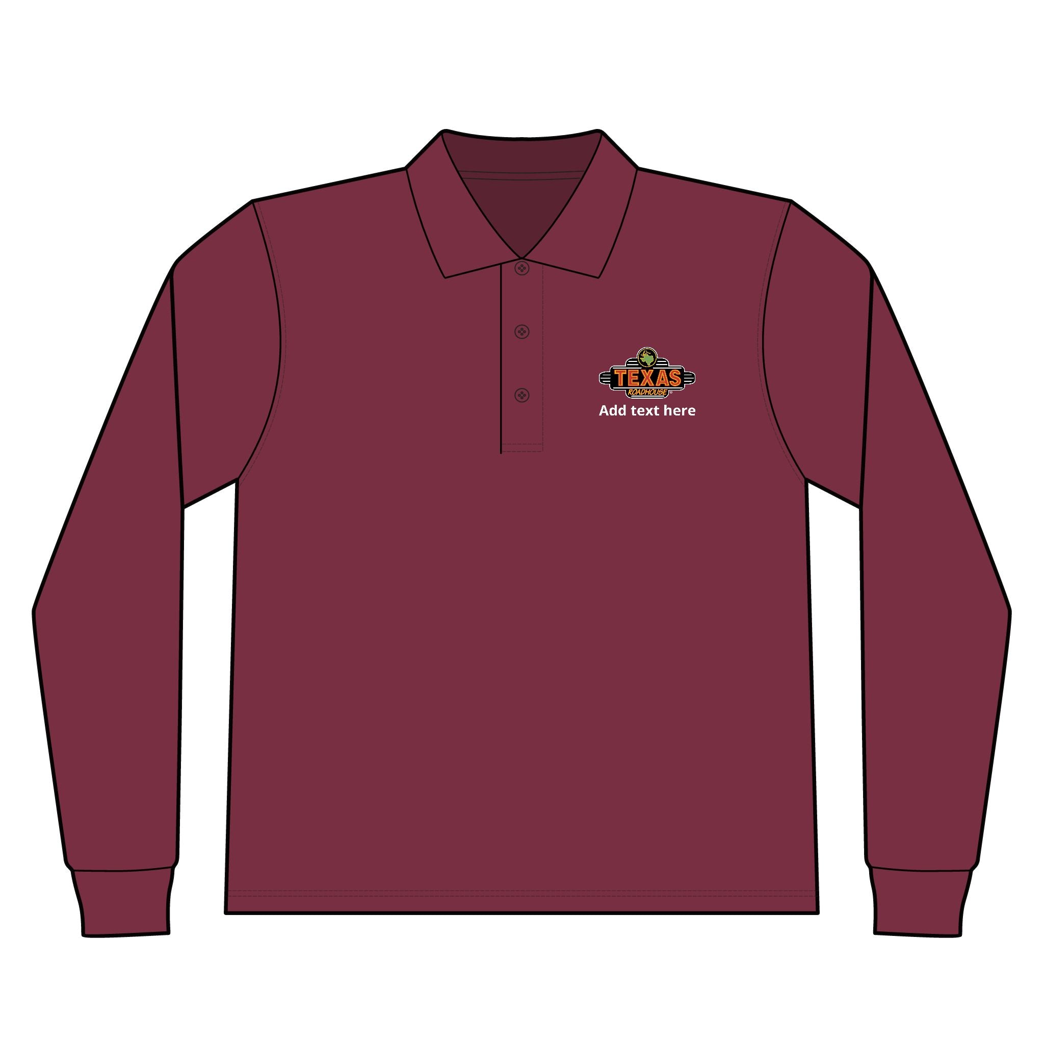 Texas Roadhouse Men's Silk Touch Long Sleeve Polo