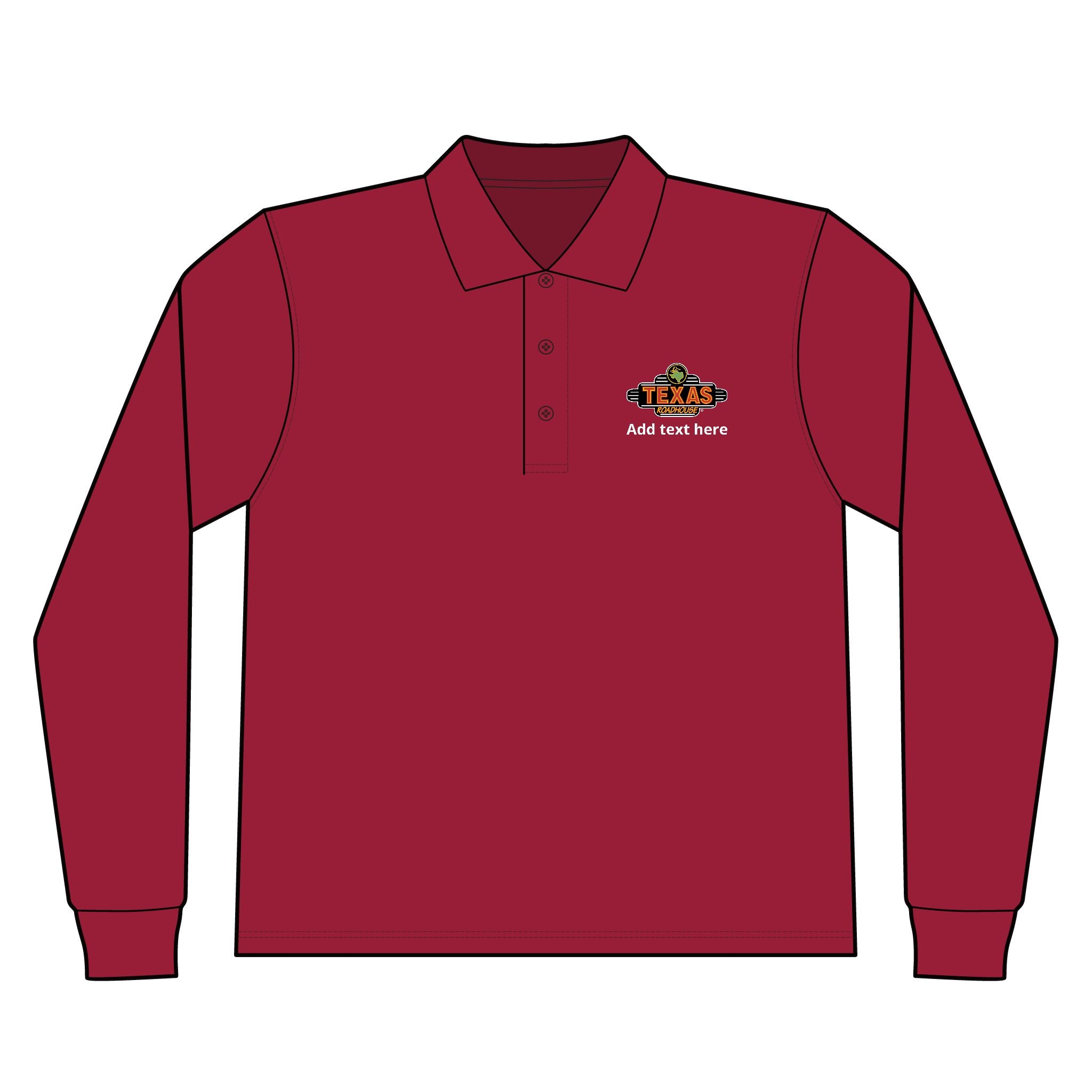 Texas Roadhouse Men's Silk Touch Long Sleeve Polo