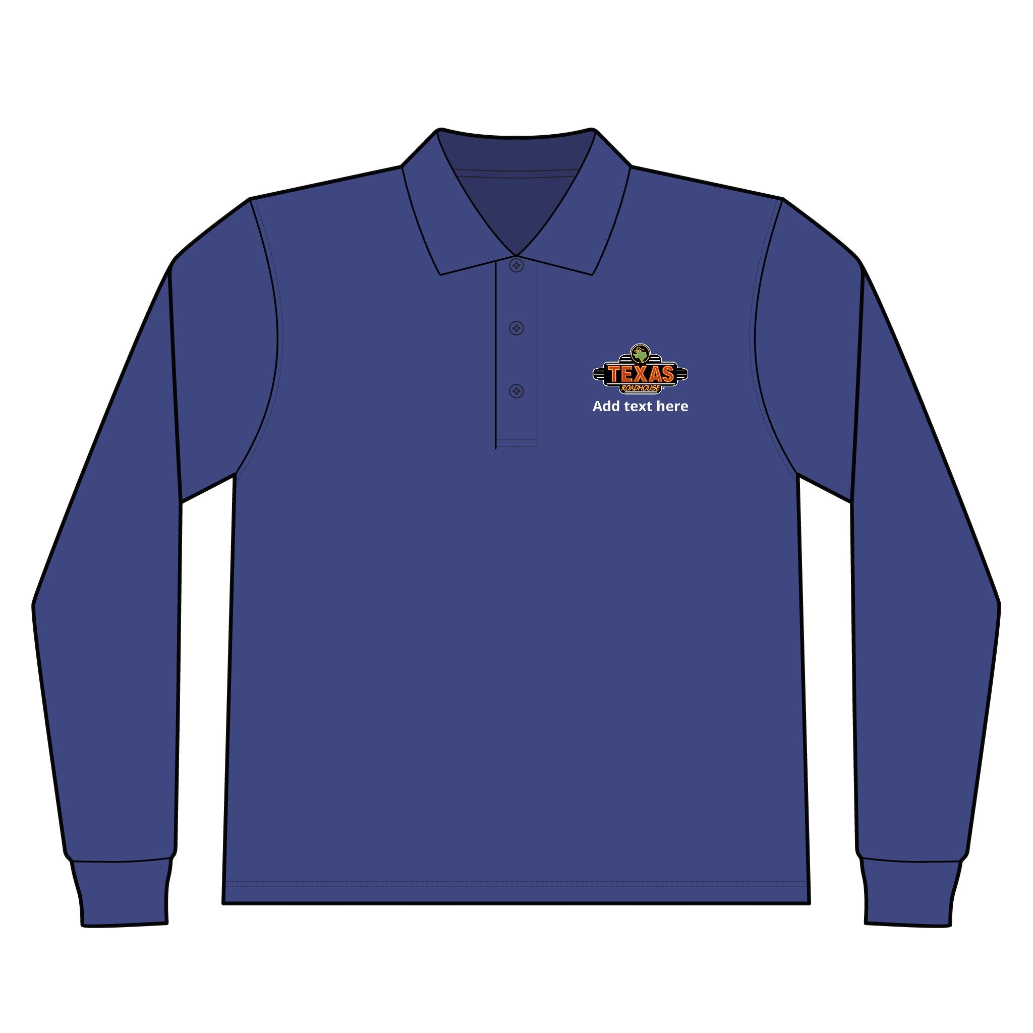 Texas Roadhouse Men's Silk Touch Long Sleeve Polo