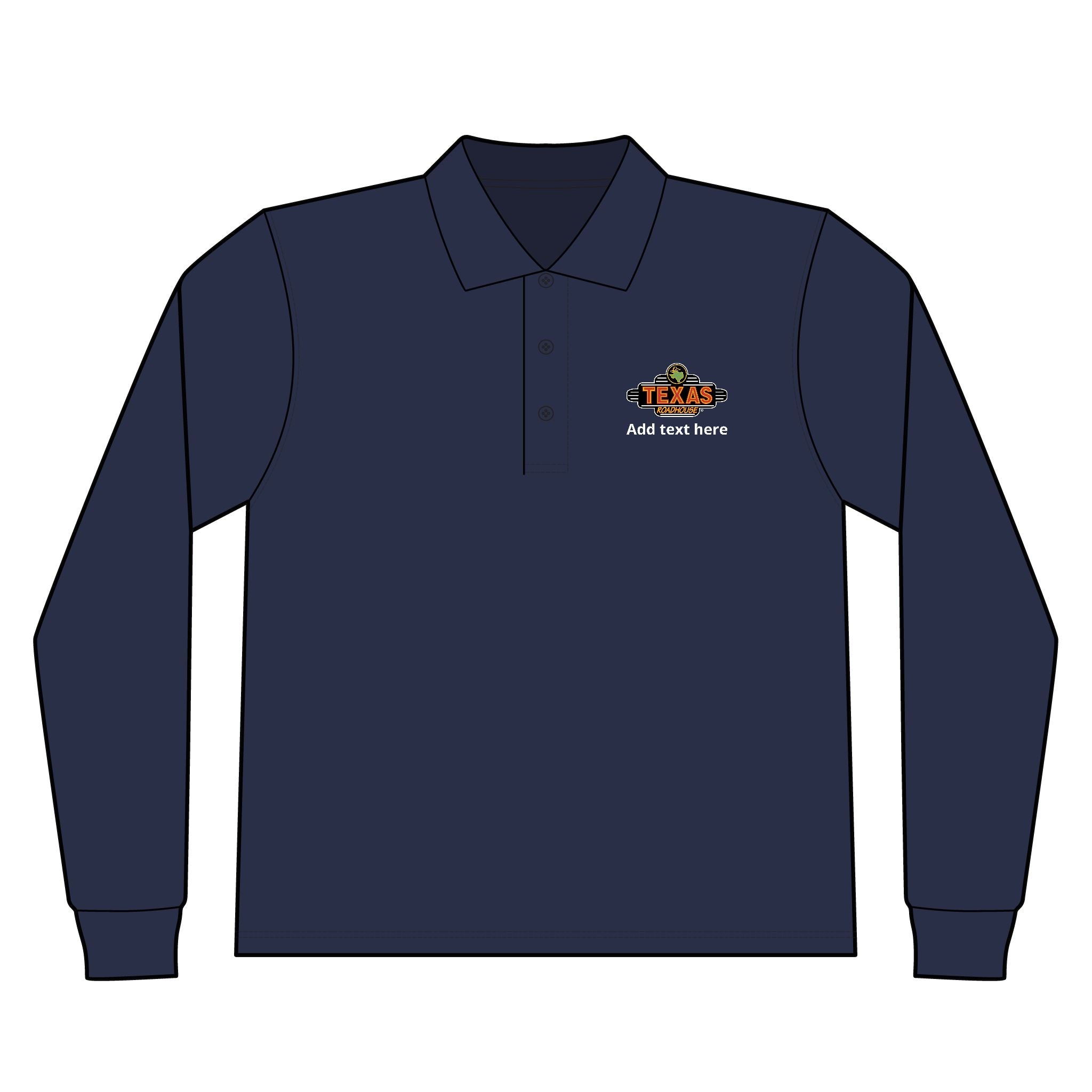 Texas Roadhouse Men's Silk Touch Long Sleeve Polo
