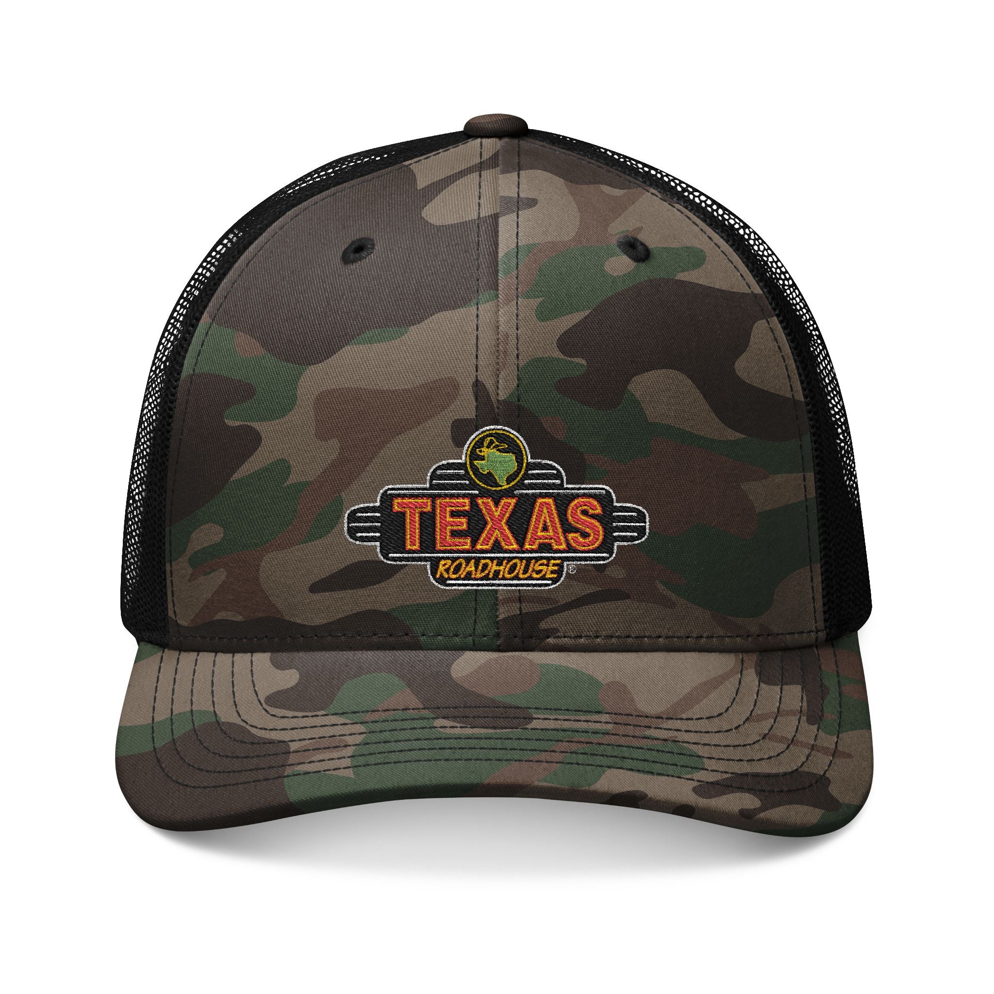 Texas Roadhouse OTTO Camouflage 6 Panel Low Pro Mesh Back Trucker Hat