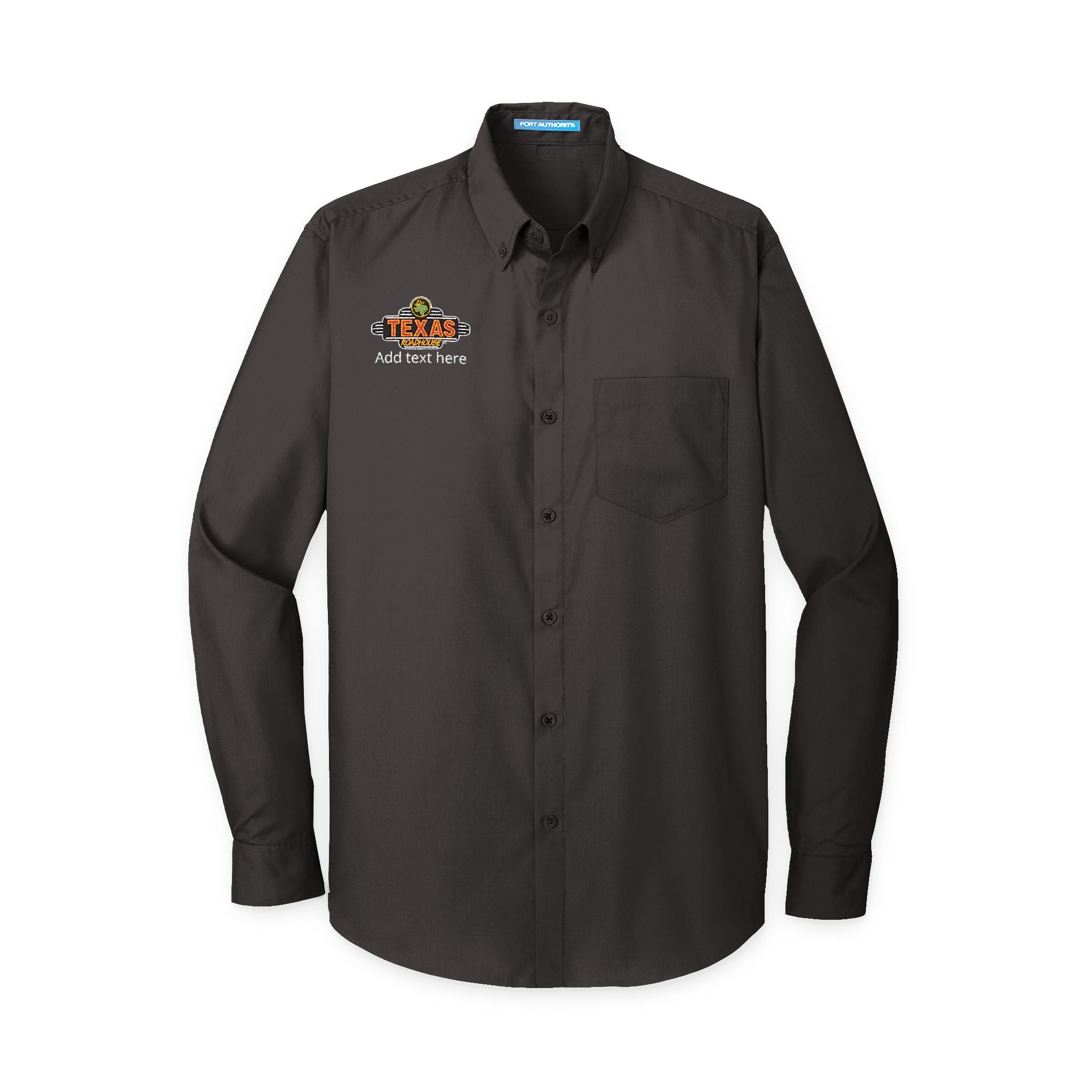 Texas Roadhouse Men's Port Authority Long Sleeve Carefree Poplin Shirt