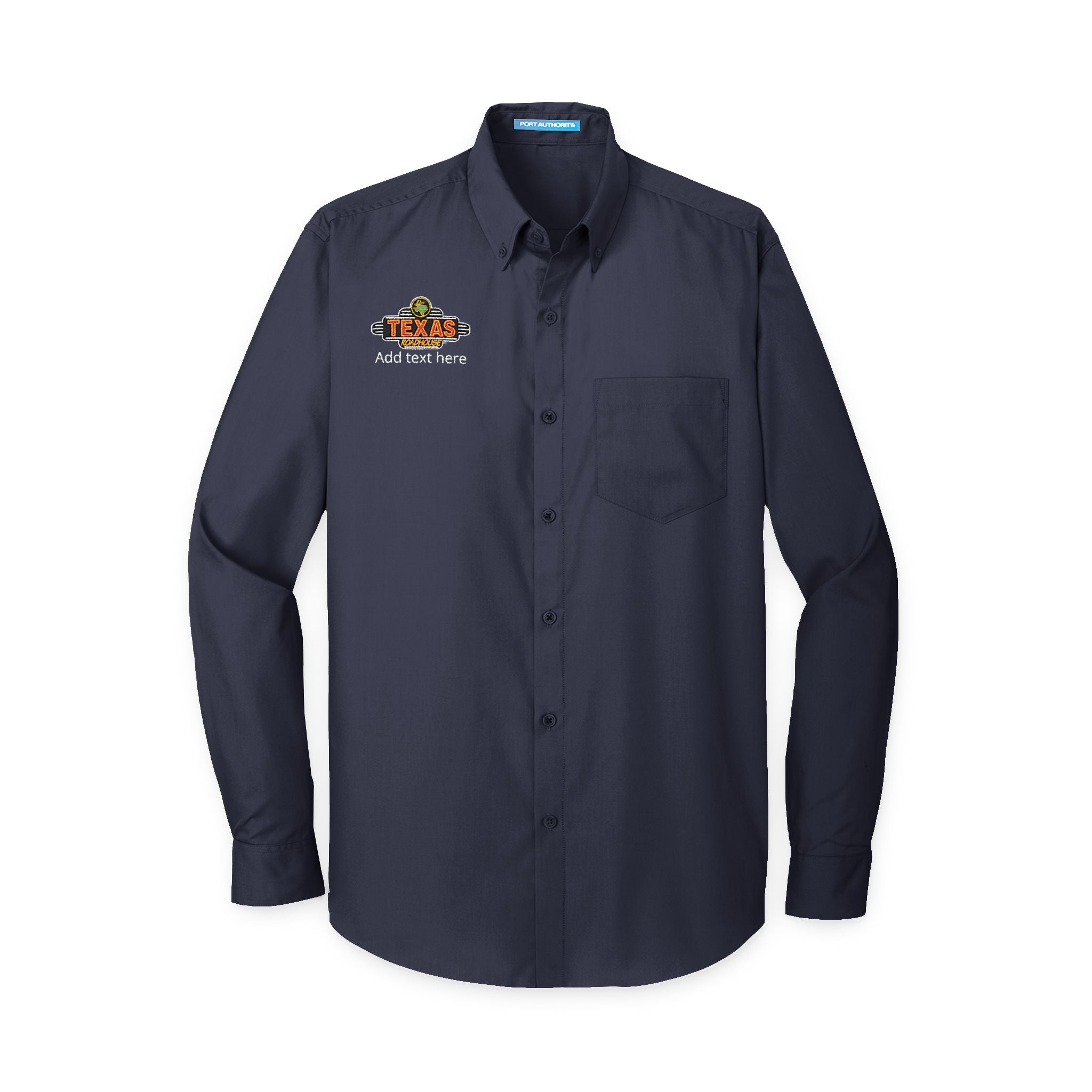 Texas Roadhouse Men's Port Authority Long Sleeve Carefree Poplin Shirt