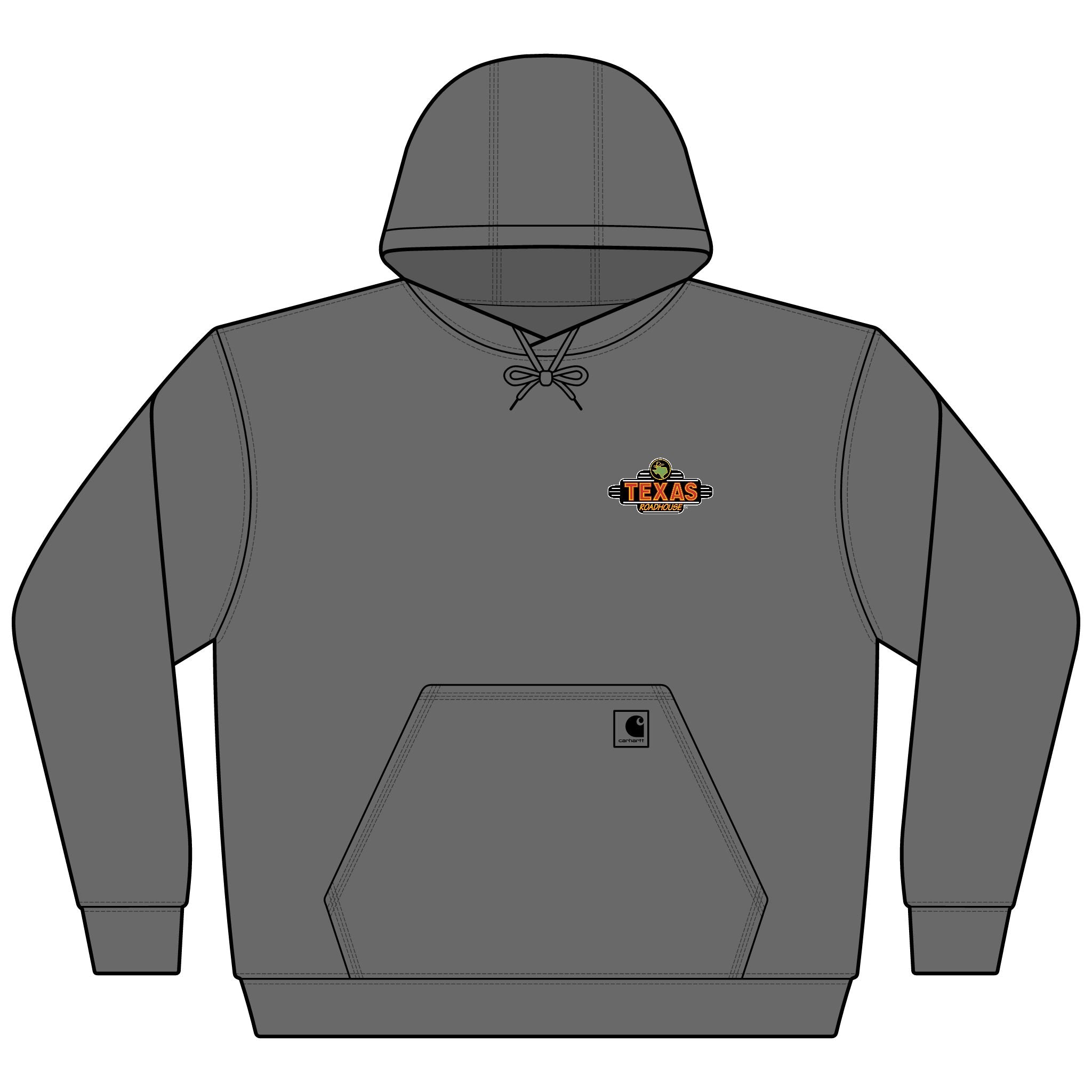 Vintage Texas BBQ Logo Hoodie — 'Texas' Chest Emblem Midweight Pullover