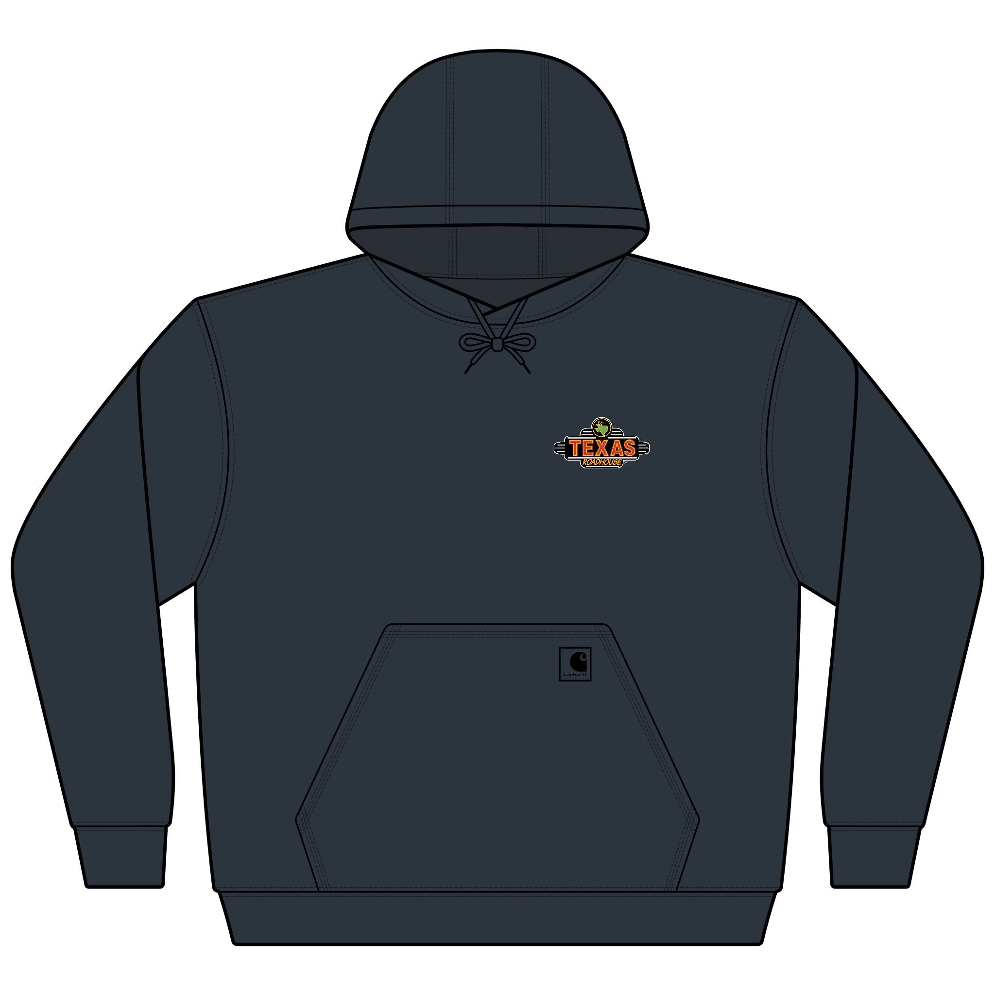 Vintage Texas BBQ Logo Hoodie — 'Texas' Chest Emblem Midweight Pullover