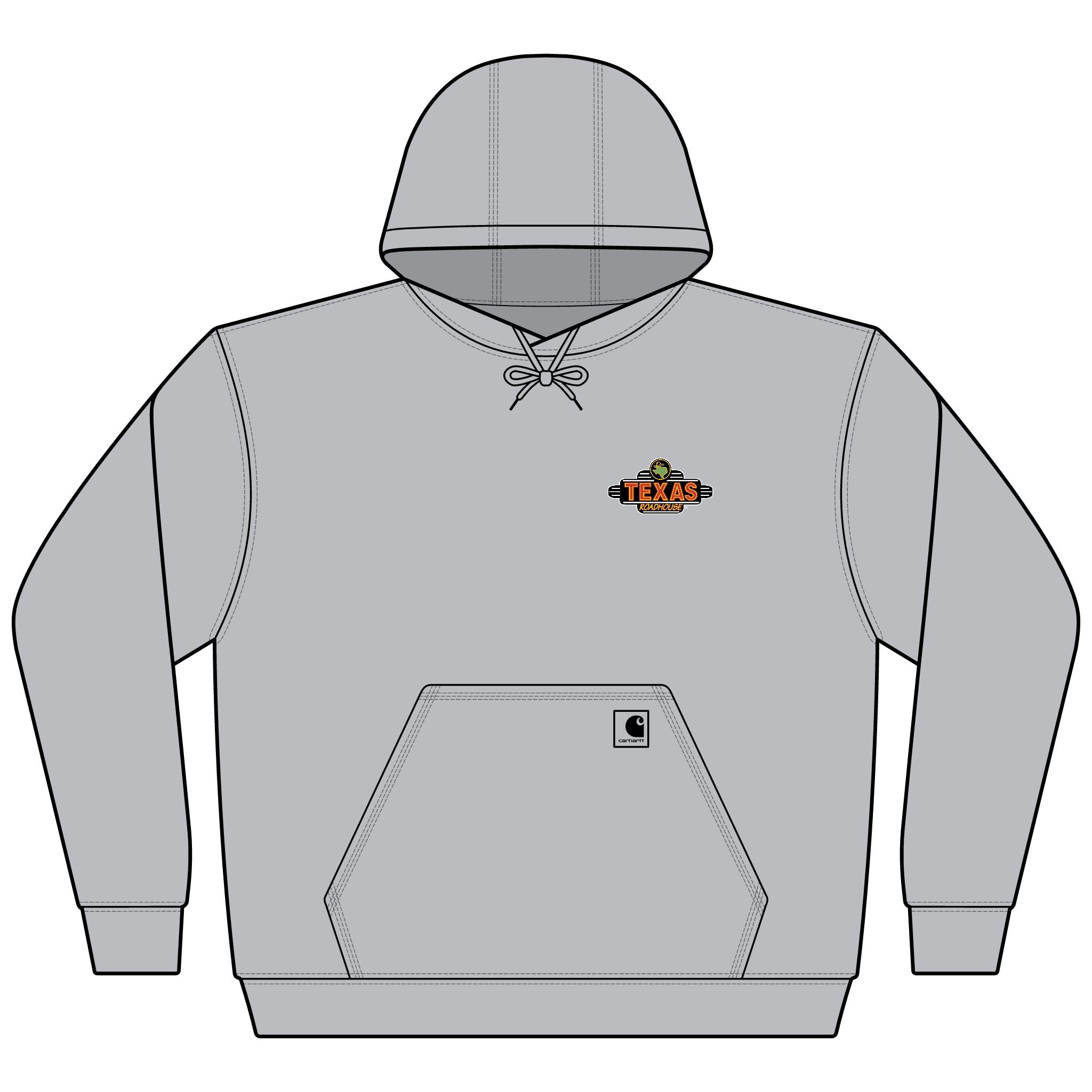 Vintage Texas BBQ Logo Hoodie — 'Texas' Chest Emblem Midweight Pullover