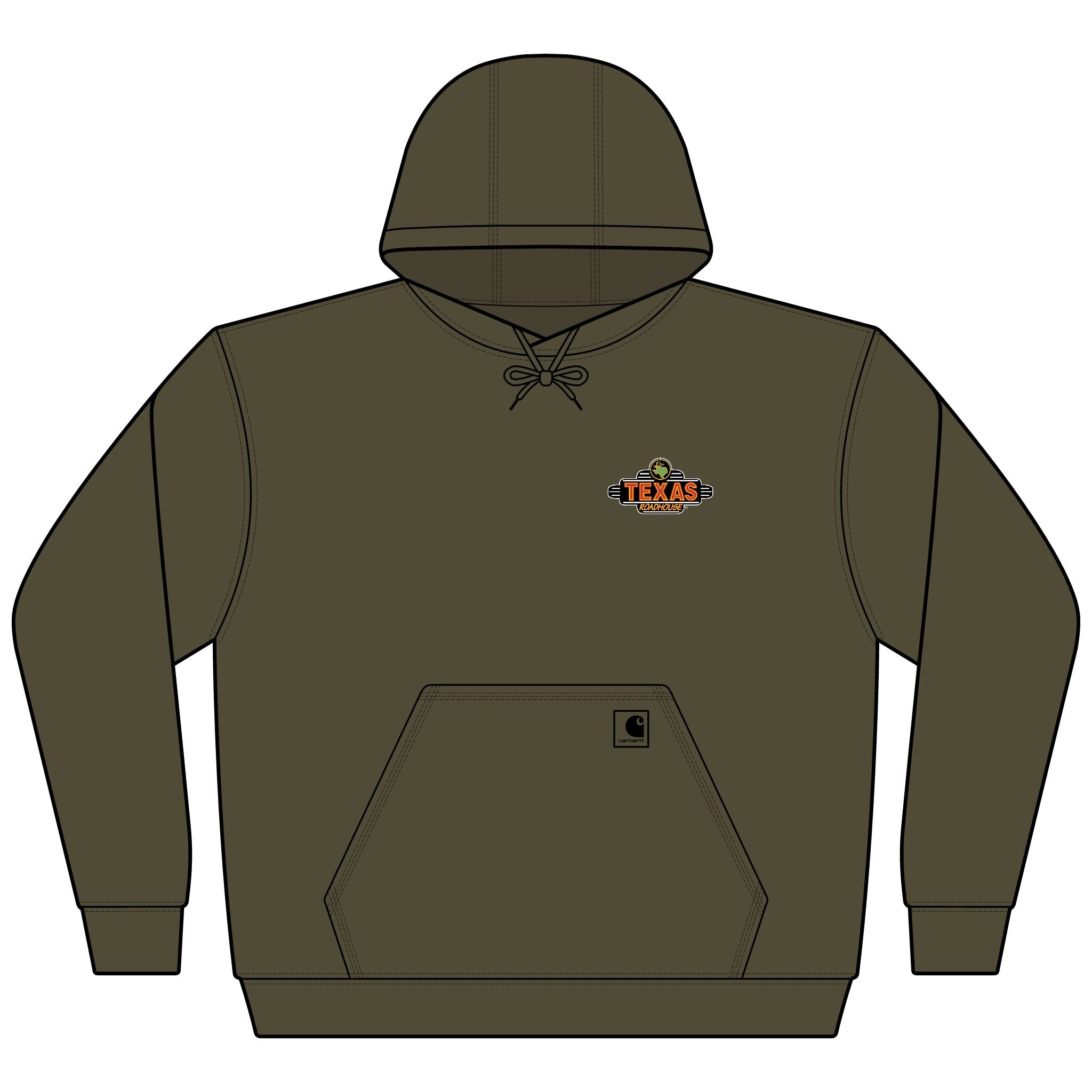 Vintage Texas BBQ Logo Hoodie — 'Texas' Chest Emblem Midweight Pullover