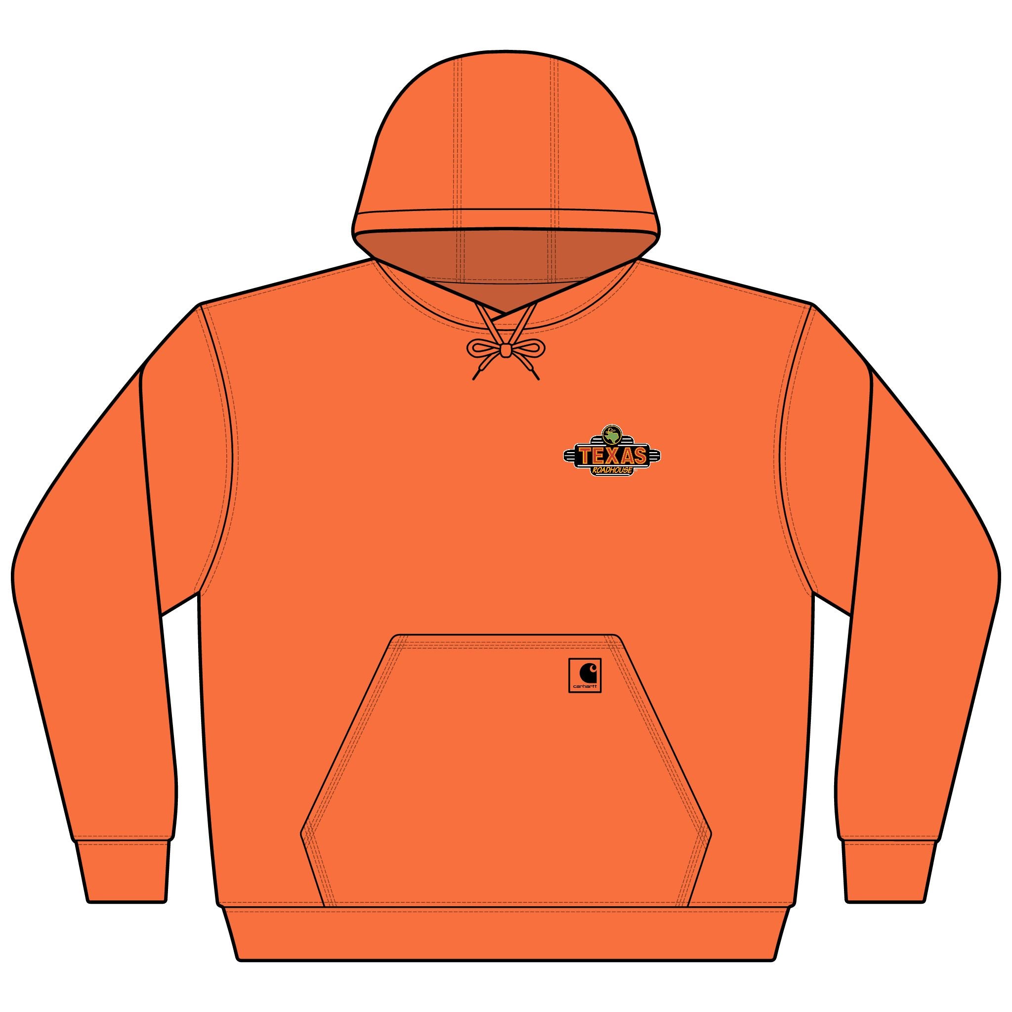 Vintage Texas BBQ Logo Hoodie — 'Texas' Chest Emblem Midweight Pullover