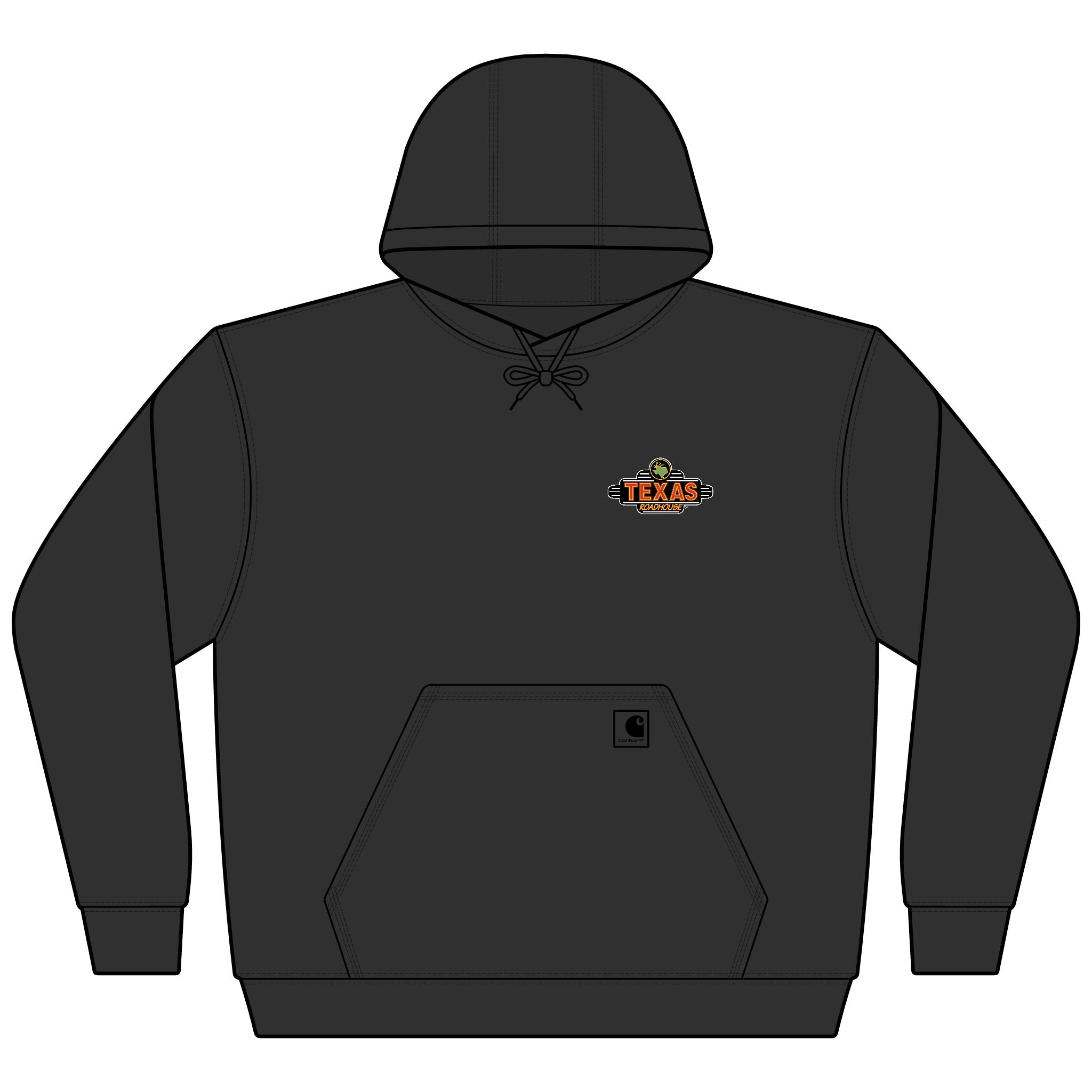 Vintage Texas BBQ Logo Hoodie — 'Texas' Chest Emblem Midweight Pullover