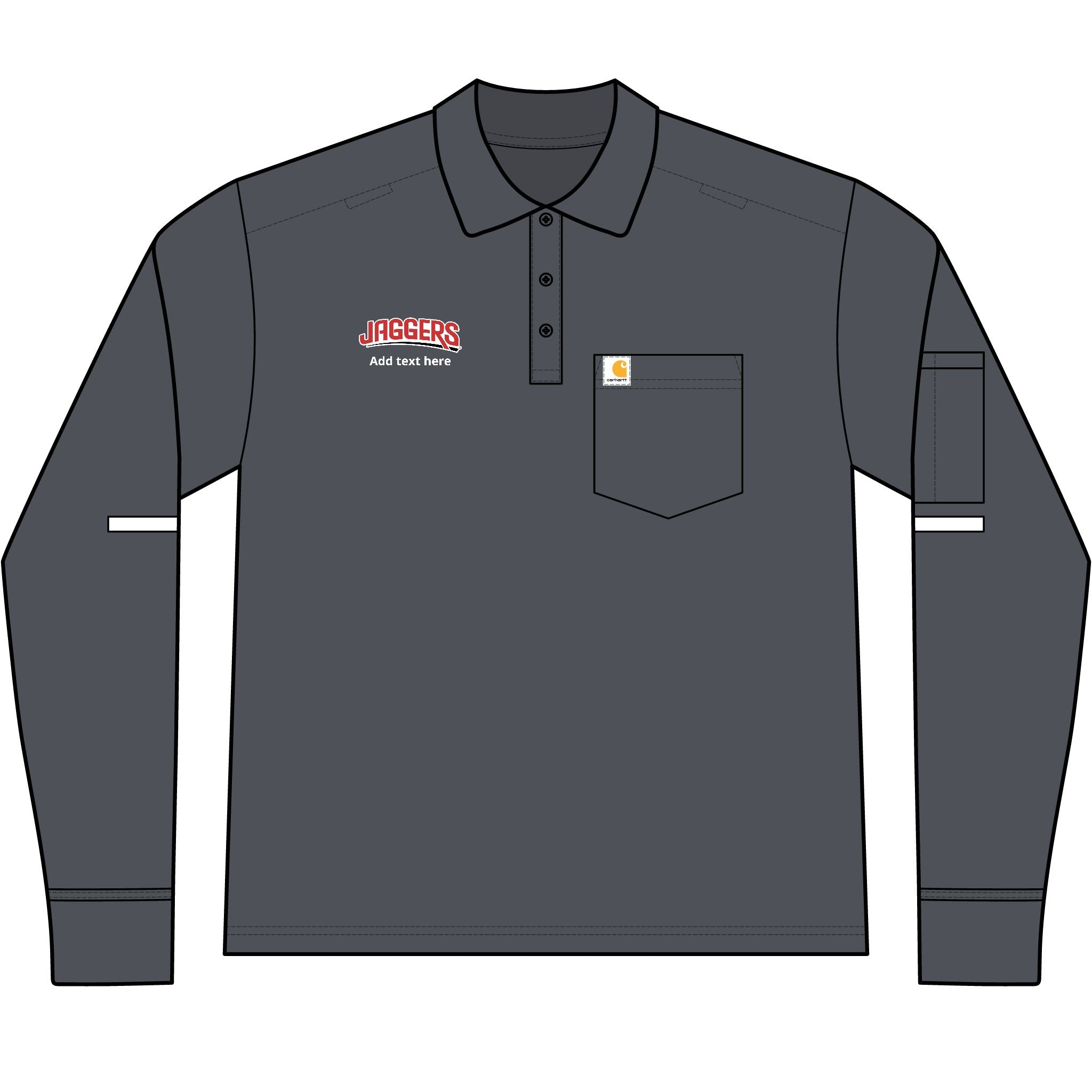 Jaggers Carhartt Rugged Flex Men's Heavyweight Long Sleeve Polo