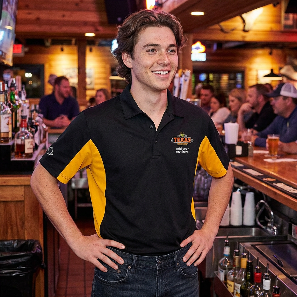 Texas Roadhouse Men's Sport-Tek Side-Blocked Micropique Sport-Wick Polo