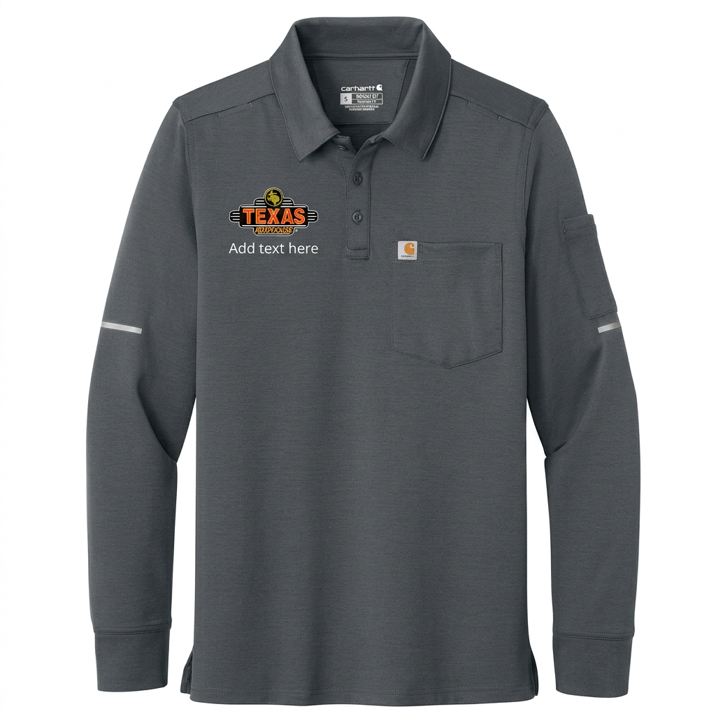 Texas Roadhouse Carhartt Rugged Flex Men's Heavyweight Long Sleeve Polo