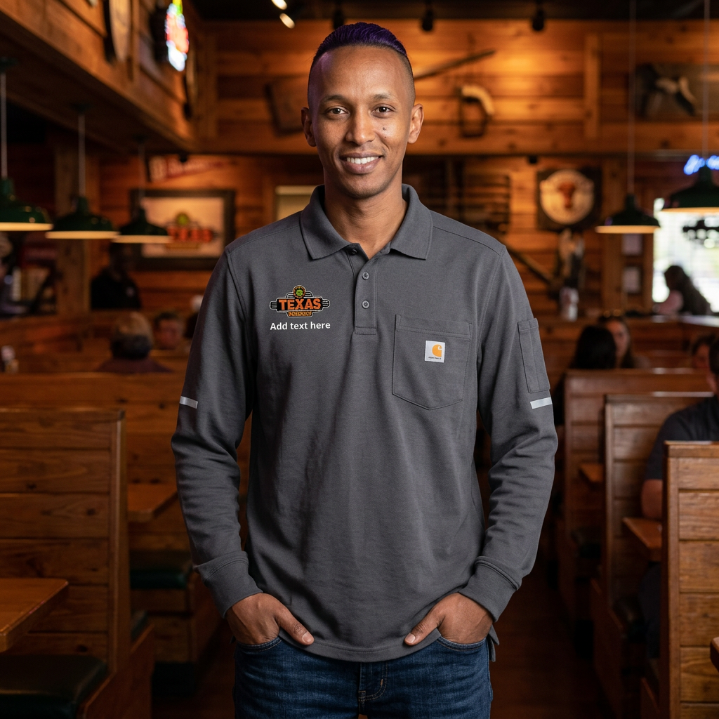 Texas Roadhouse Carhartt Rugged Flex Men's Heavyweight Long Sleeve Polo