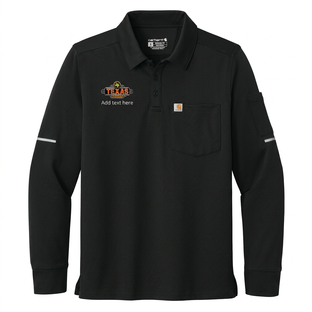 Texas Roadhouse Carhartt Rugged Flex Men's Heavyweight Long Sleeve Polo