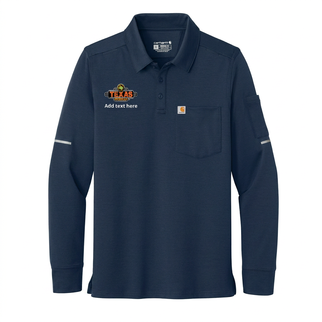 Texas Roadhouse Carhartt Rugged Flex Men's Heavyweight Long Sleeve Polo
