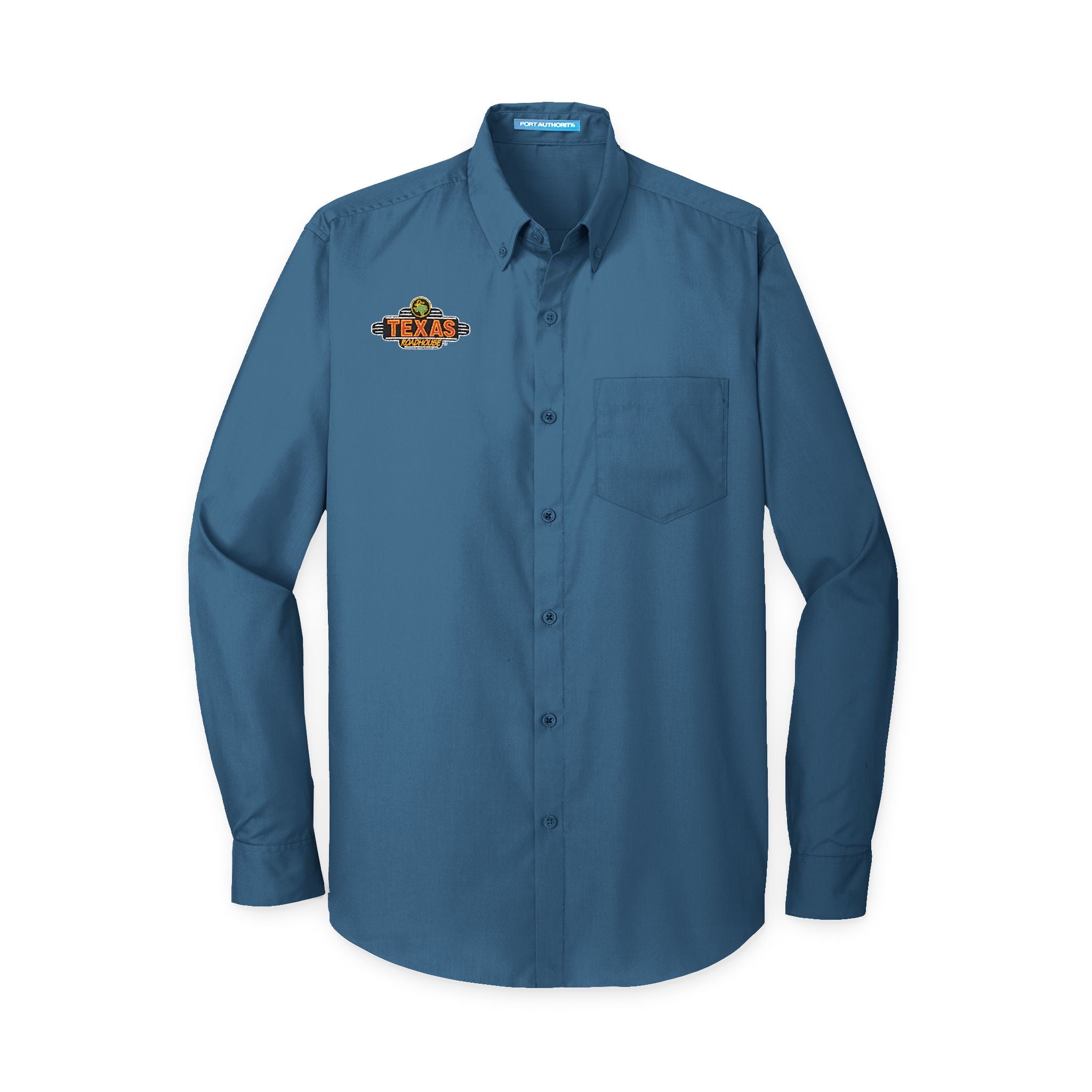 Texas Roadhouse Men's Port Authority Long Sleeve Carefree Poplin Shirt