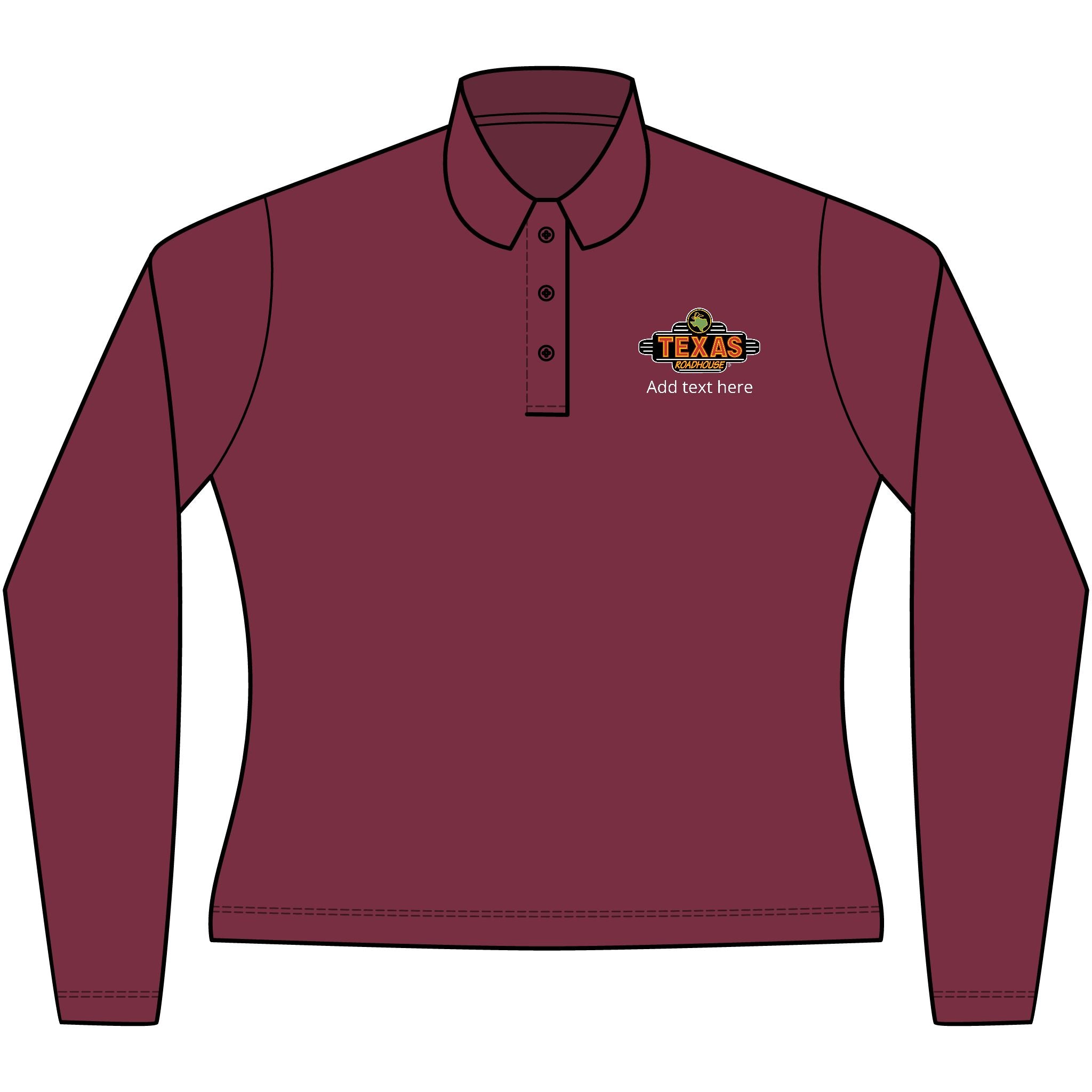 Texas Roadhouse Women's Silk Touch Long Sleeve Polo