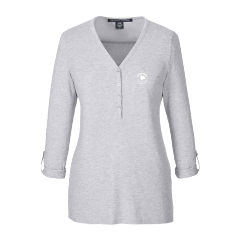 Perfect Fit Y-Placket Convertible Sleeve Knit Top