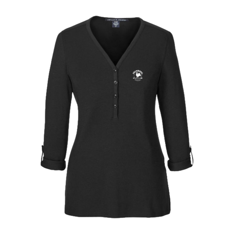 Perfect Fit Y-Placket Convertible Sleeve Knit Top