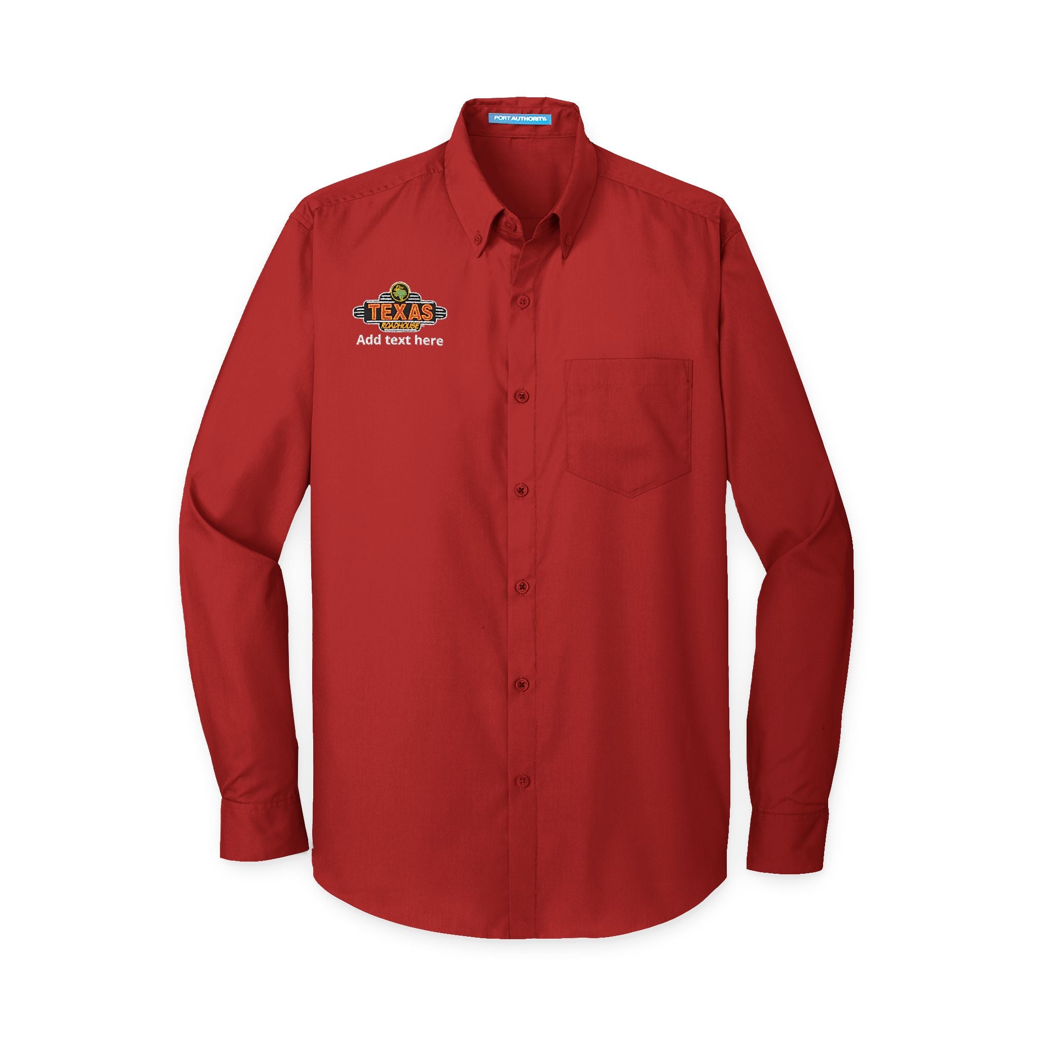 Texas Roadhouse Men's Port Authority Long Sleeve Carefree Poplin Shirt