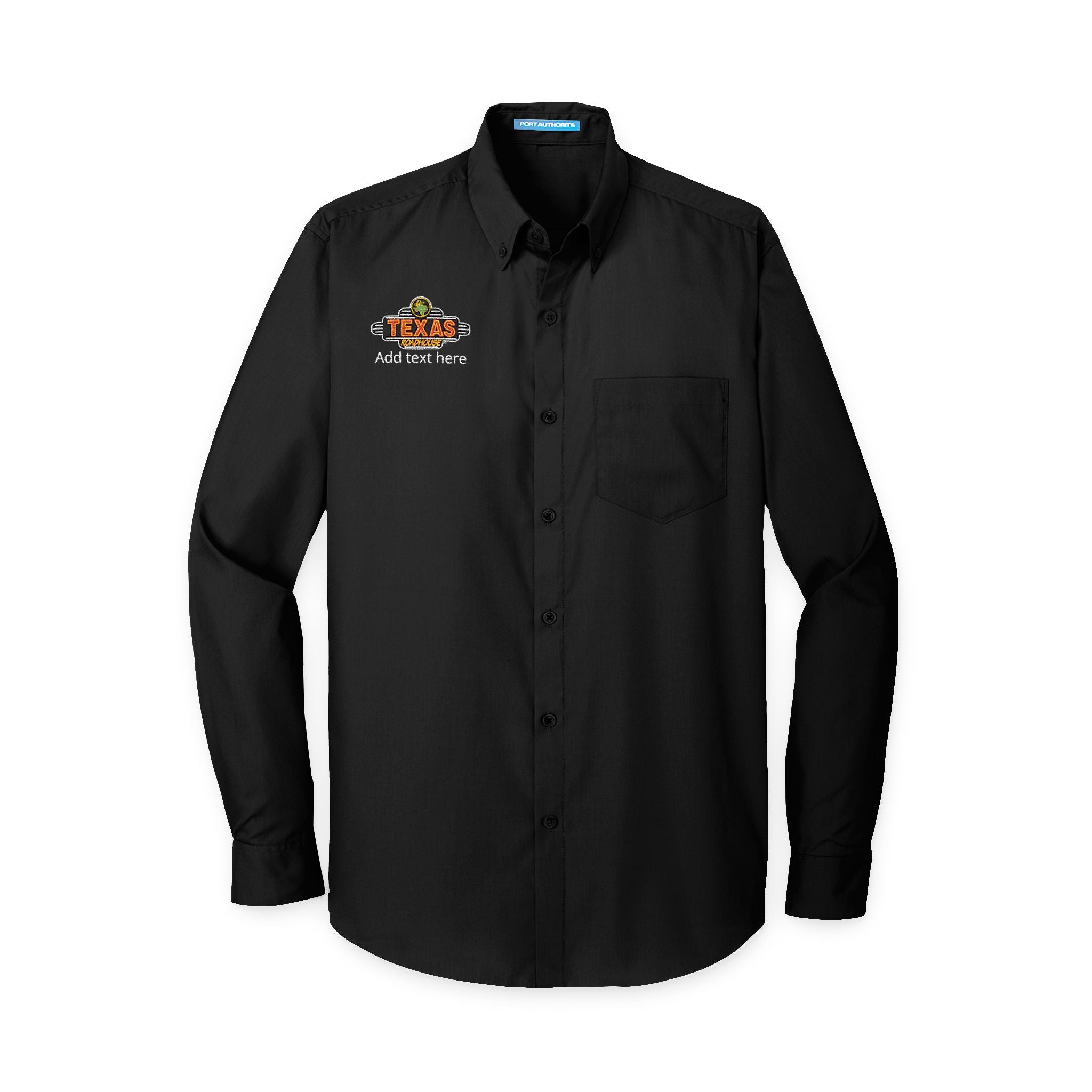 Texas Roadhouse Men's Port Authority Long Sleeve Carefree Poplin Shirt