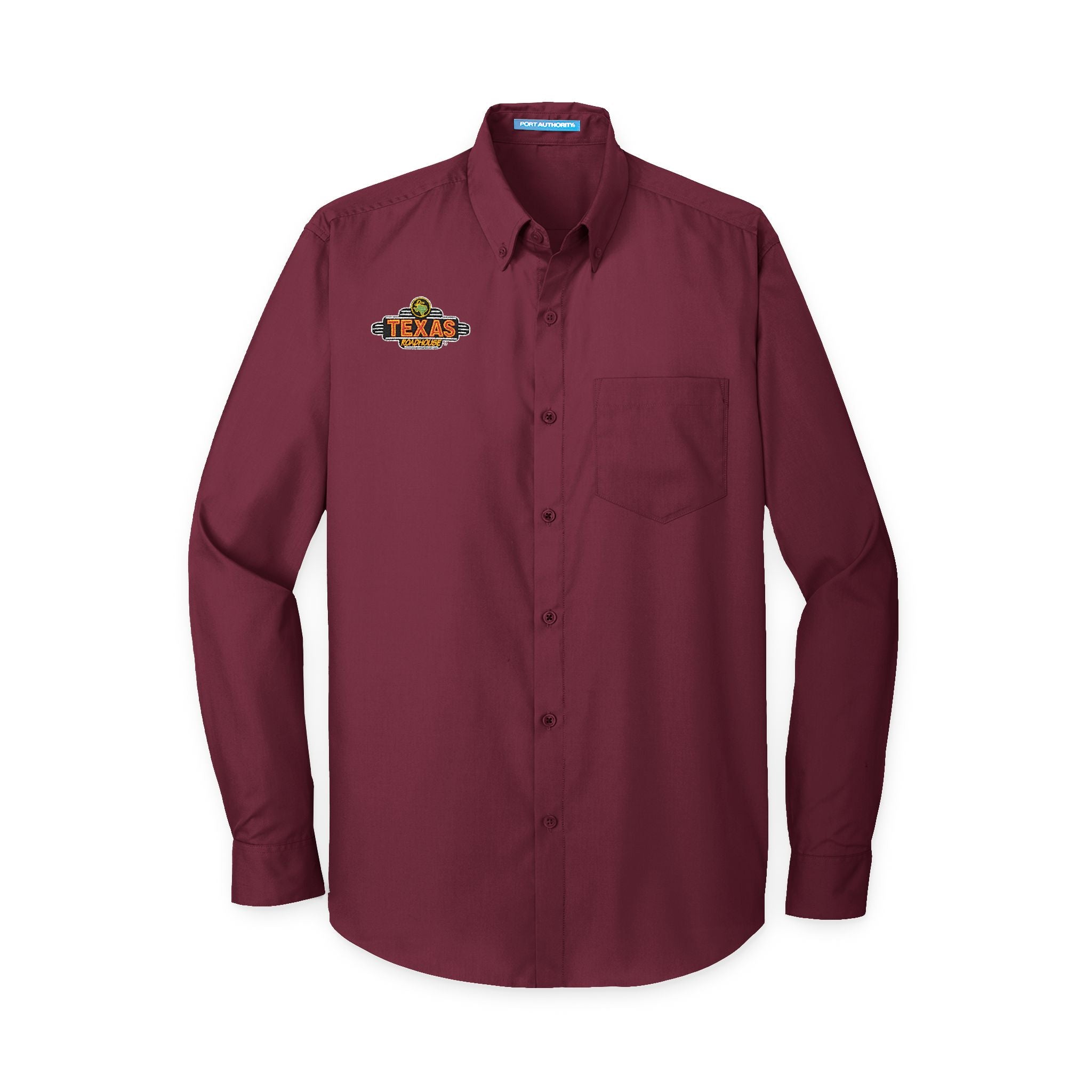 Texas Roadhouse Men's Port Authority Long Sleeve Carefree Poplin Shirt