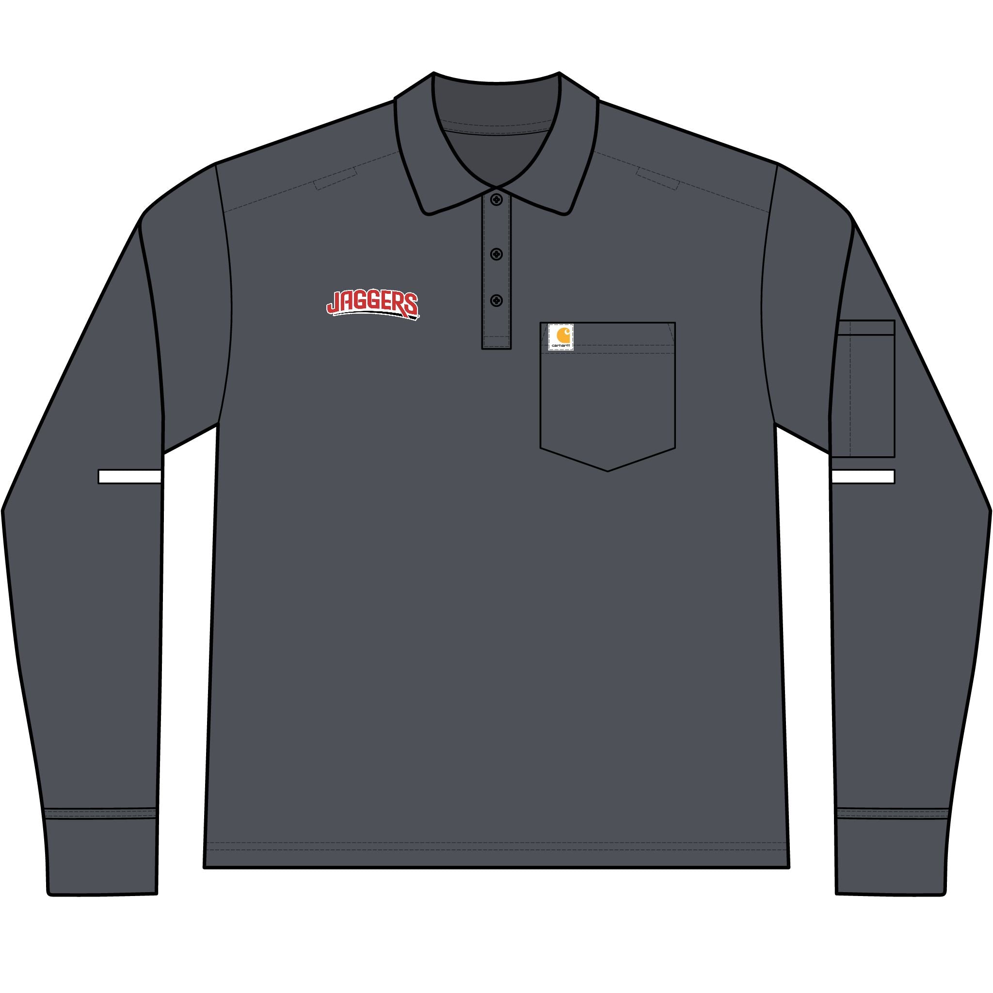 Jaggers Carhartt Rugged Flex Men's Heavyweight Long Sleeve Polo