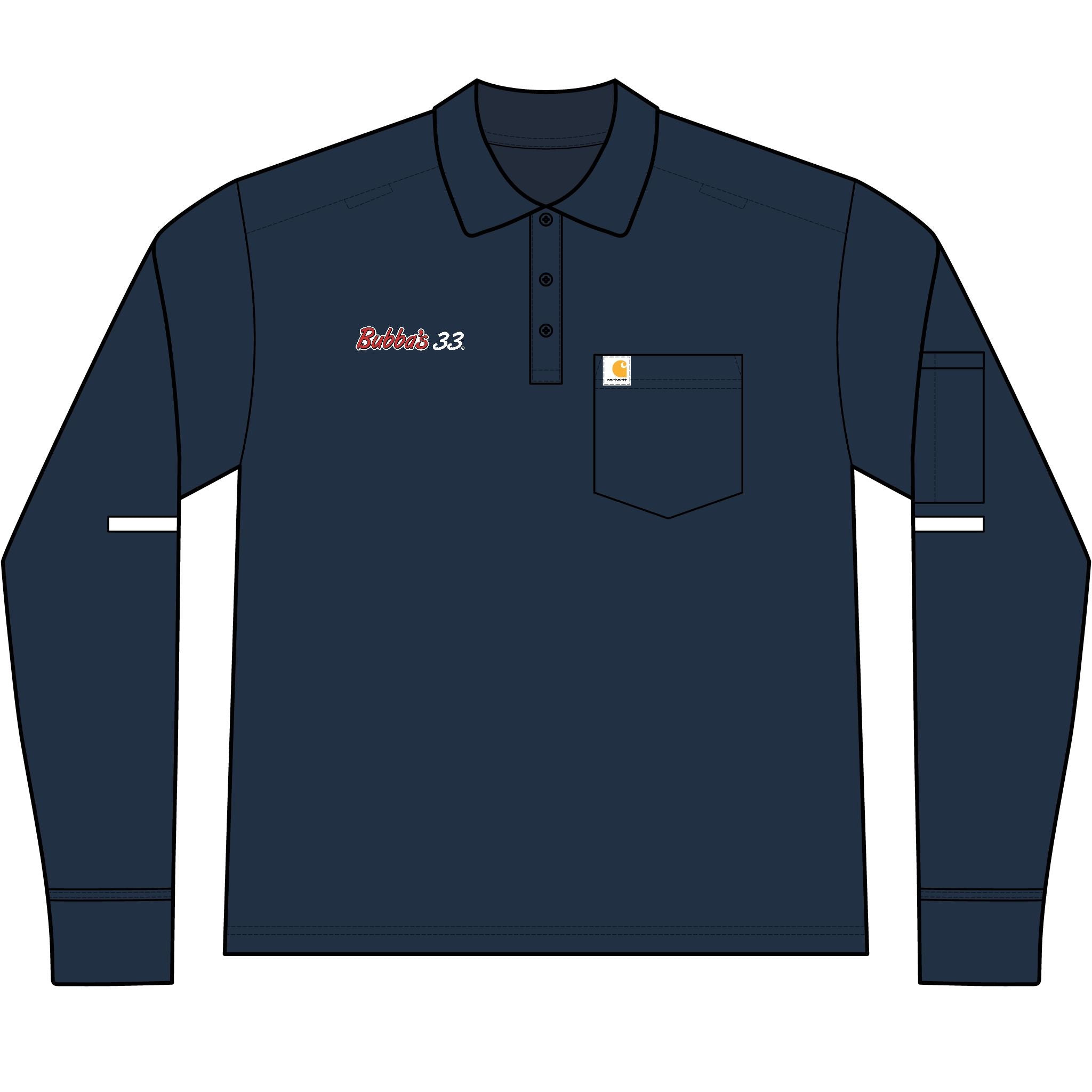 Bubba's 33 Carhartt Rugged Flex Men's Heavyweight Long Sleeve Polo