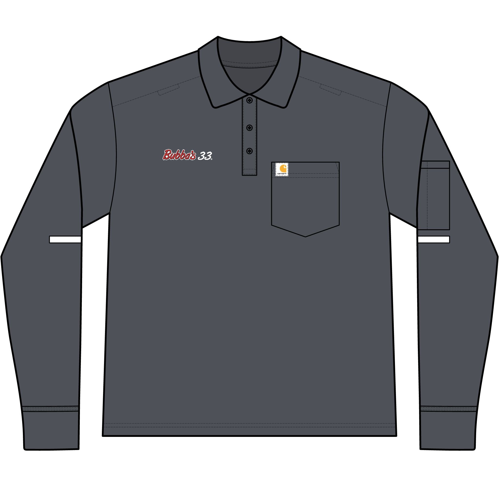 Bubba's 33 Carhartt Rugged Flex Men's Heavyweight Long Sleeve Polo