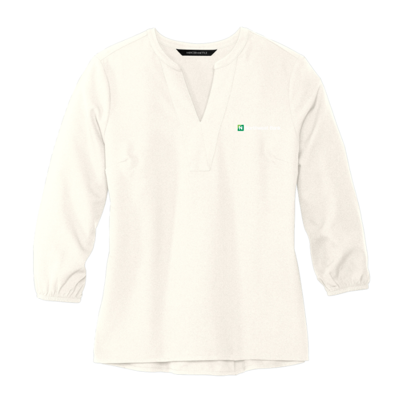 Women's Stretch Crepe 3/4-Sleeve Blouse
