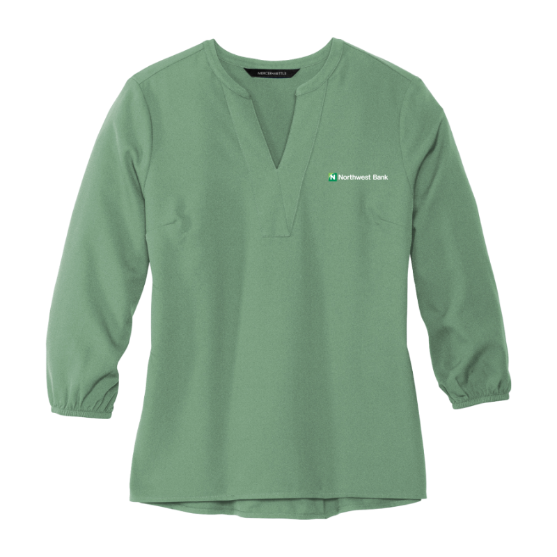 Women's Stretch Crepe 3/4-Sleeve Blouse