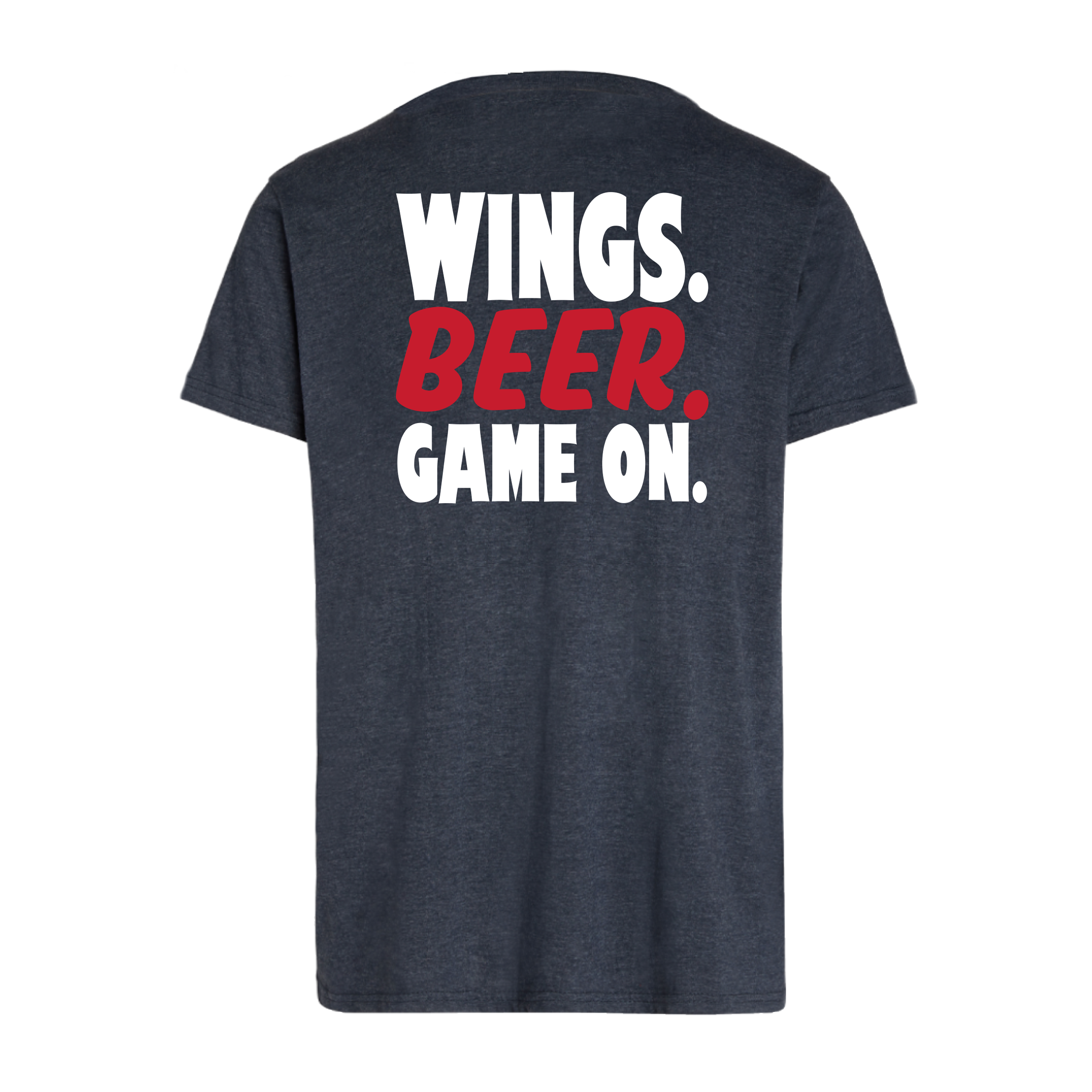 Wings. Beer. Game On. Short Sleeve Uniform Tee